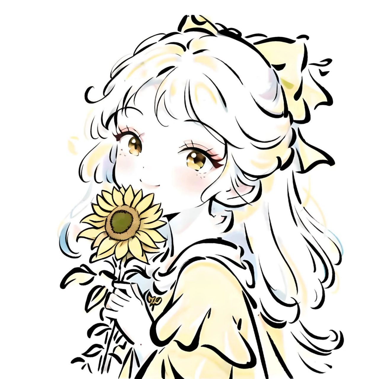 古风极简头像|向日葵少女