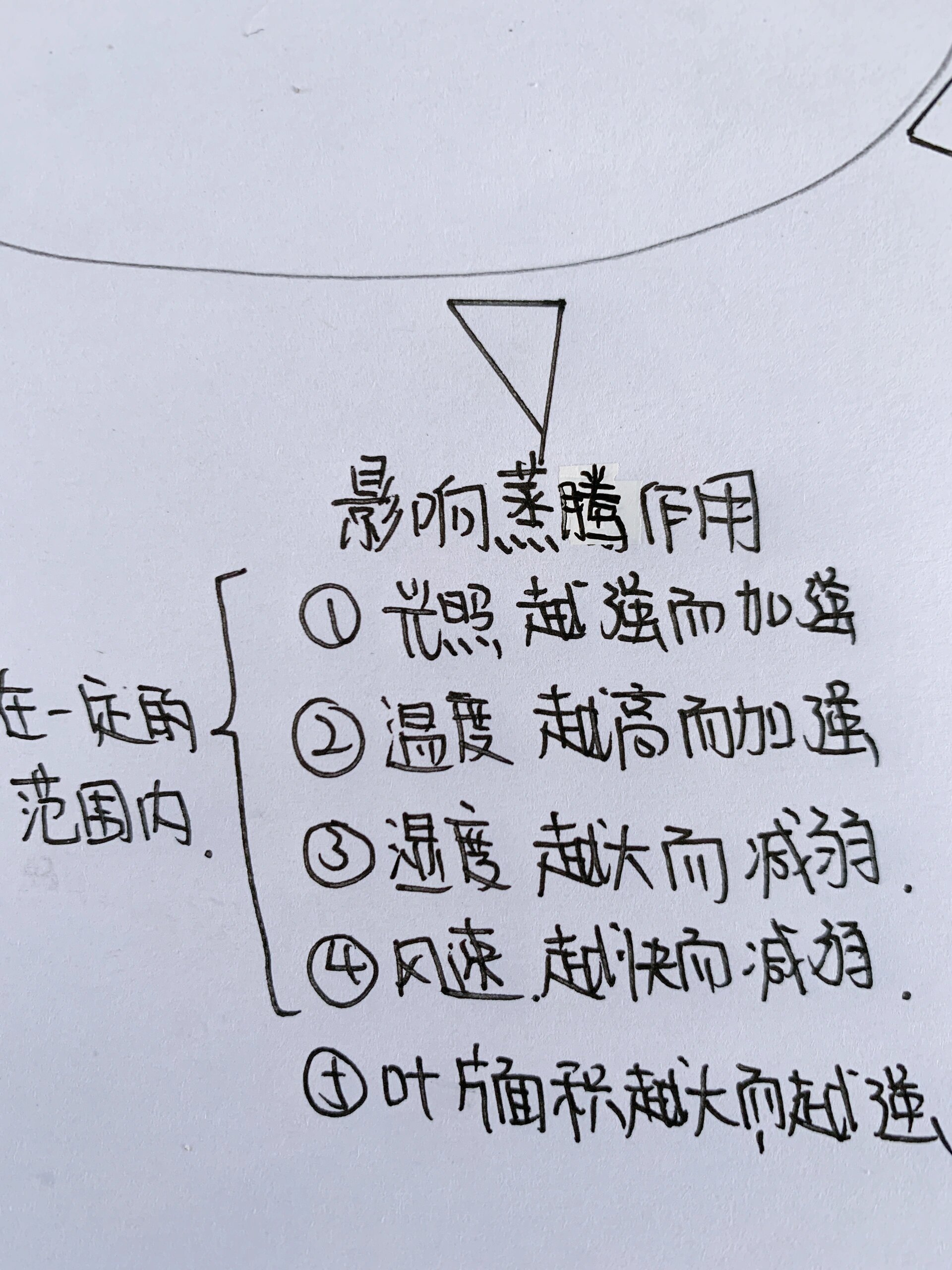 七年级上册生物第三单元蒸腾作用思维导图