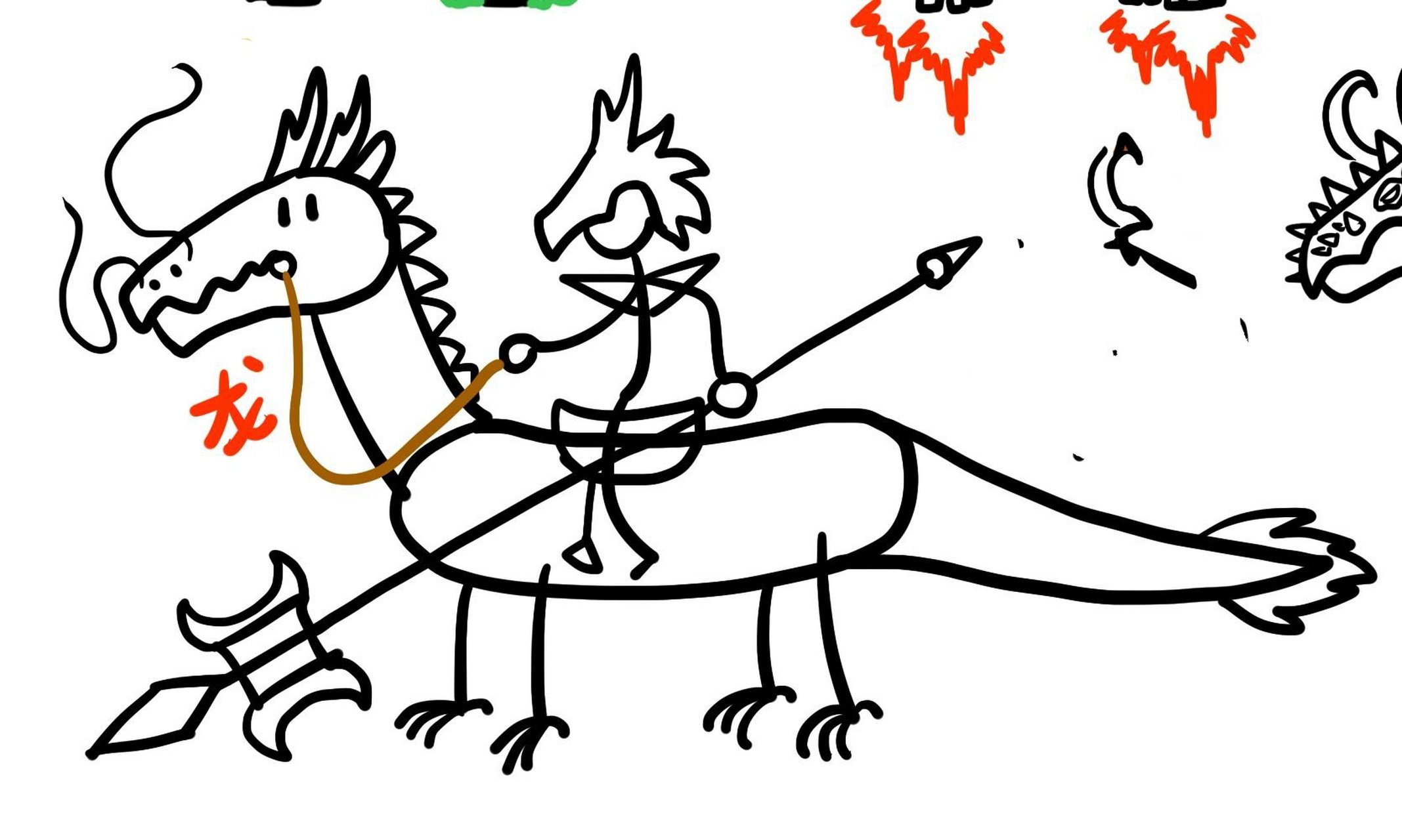 火柴人,战马,坐骑,创意儿童画简笔画教程 卡通漫画亡灵马骷髅马火焰马