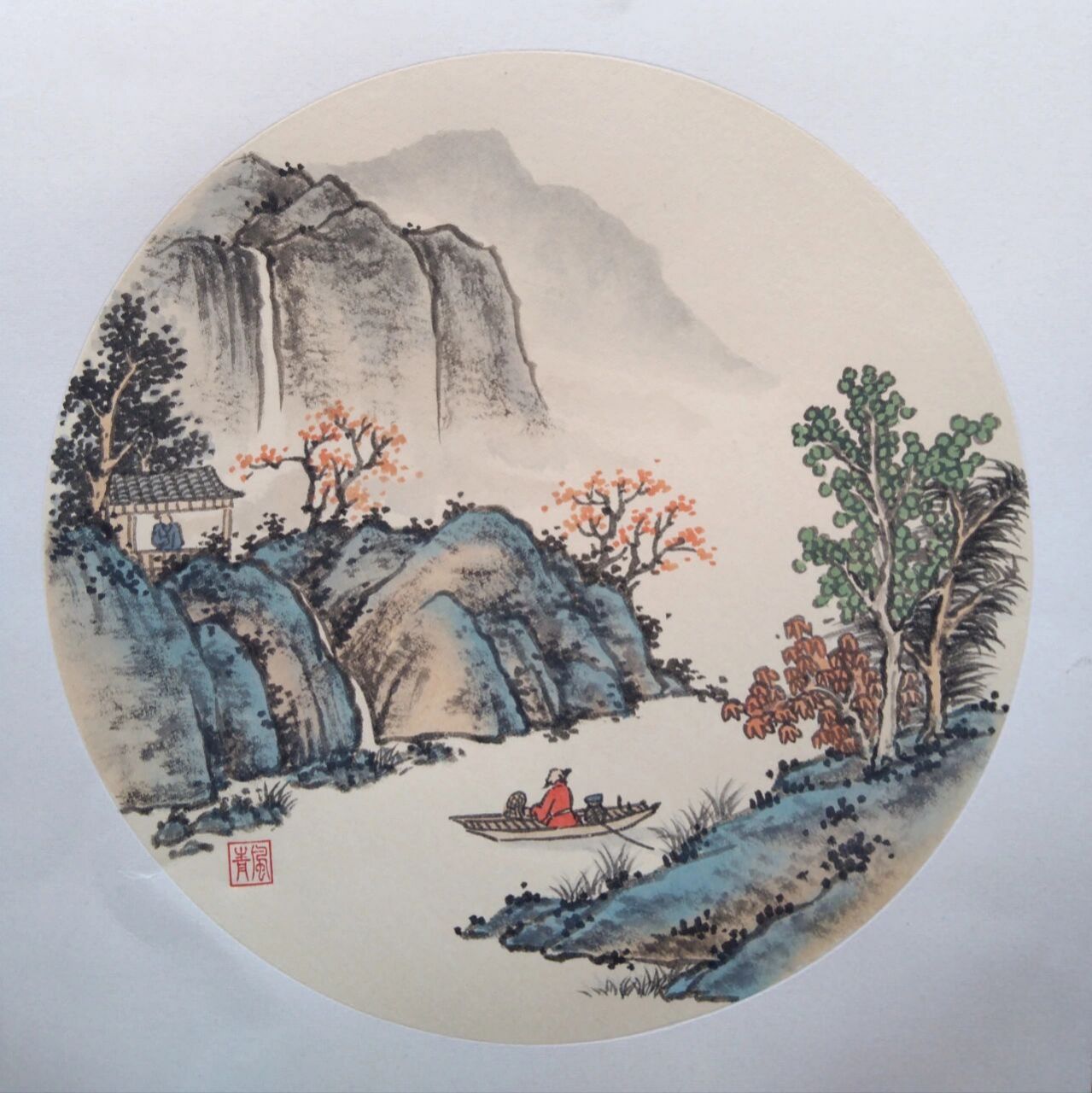 简易山水画 国画图片