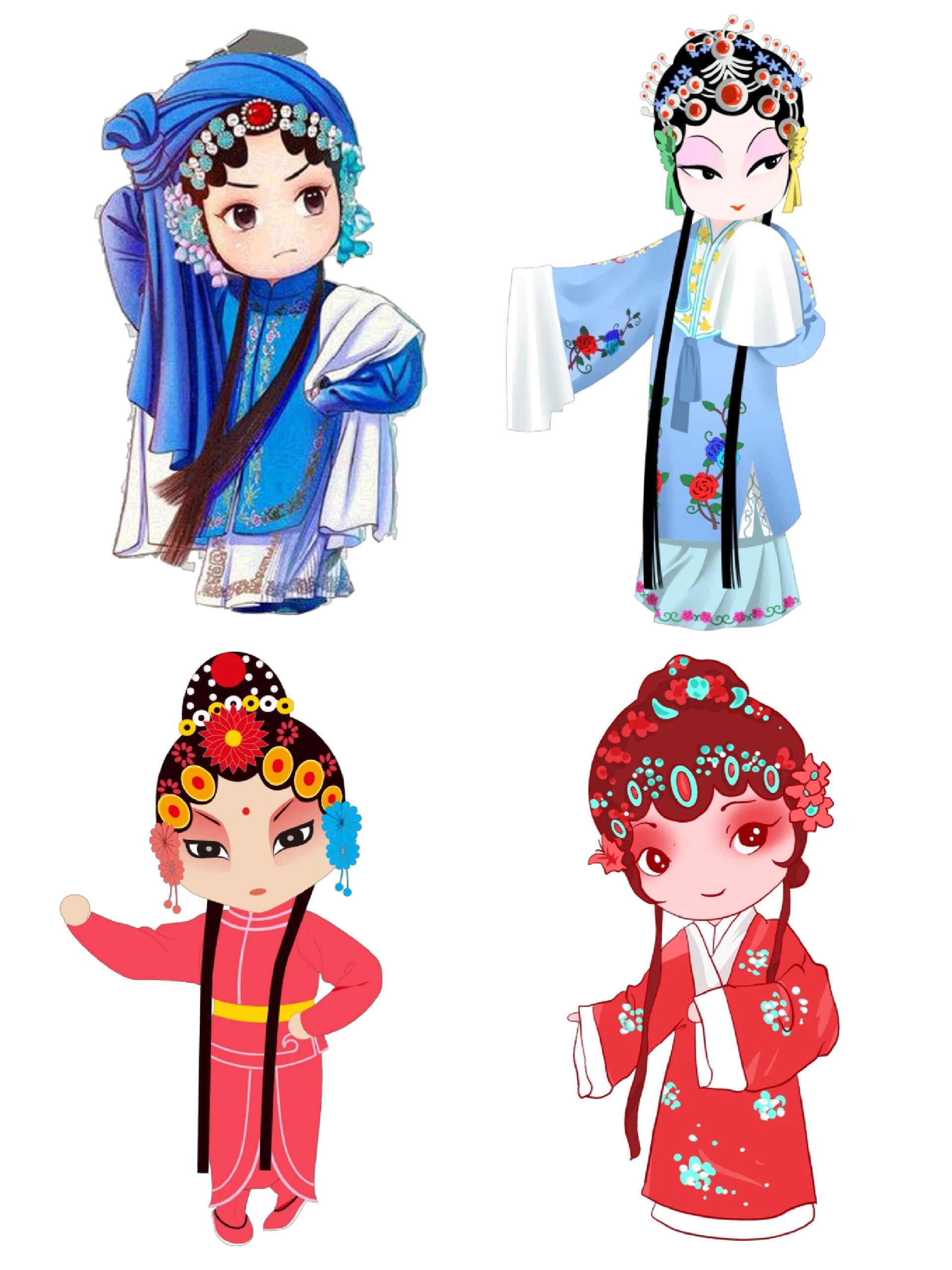 京剧素材97|国潮风q版戏曲角色免抠素材