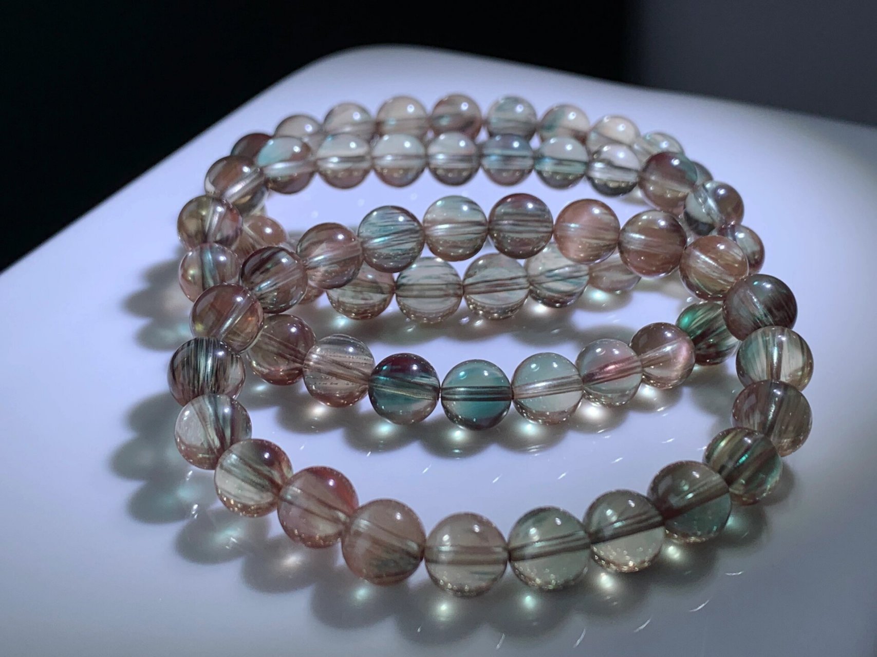 双色 #水晶# #天然水晶# #水晶手链# #安德森# #极光# #安德森长石