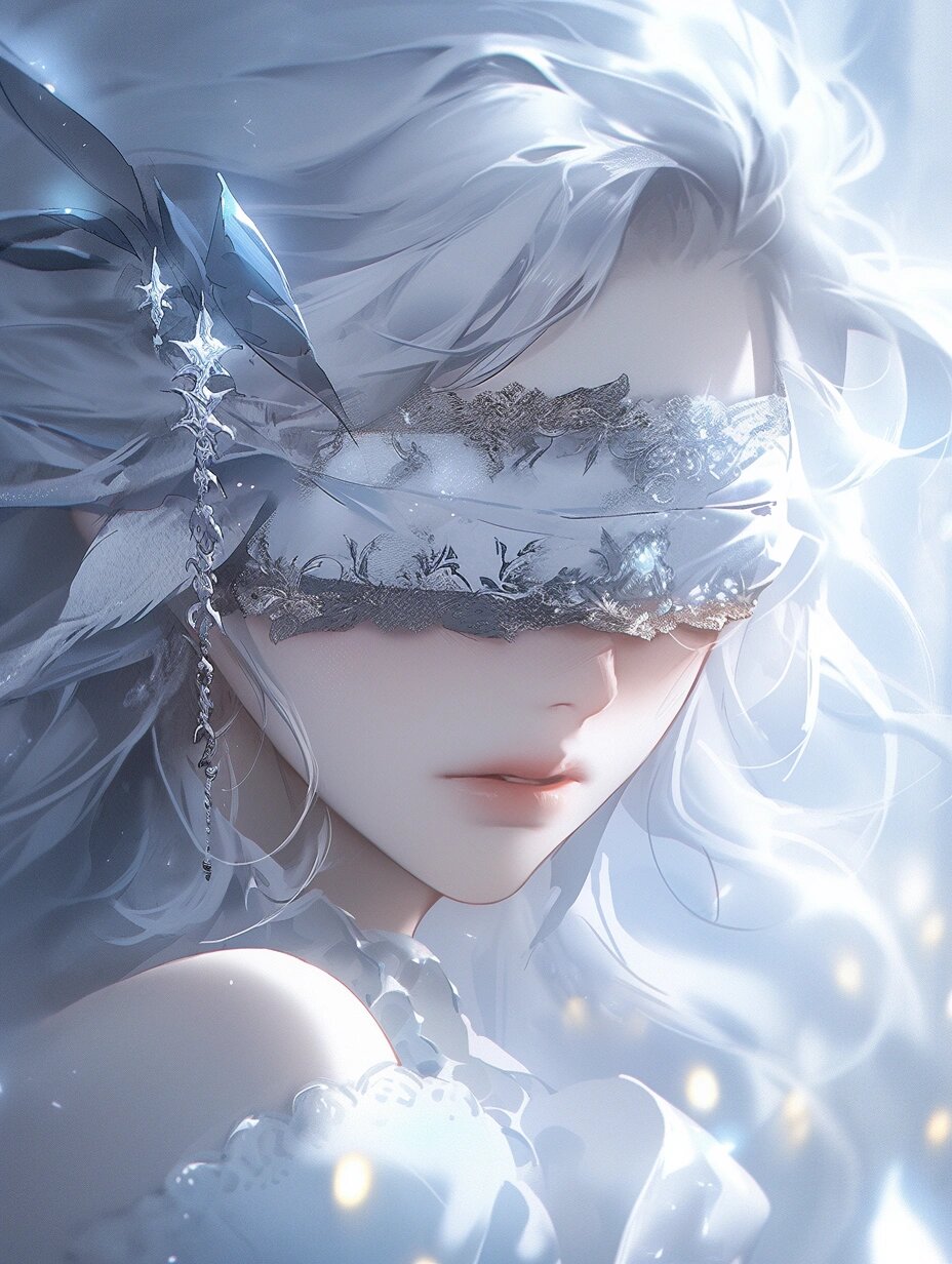 蒙眼女生头像,内心也是清测的