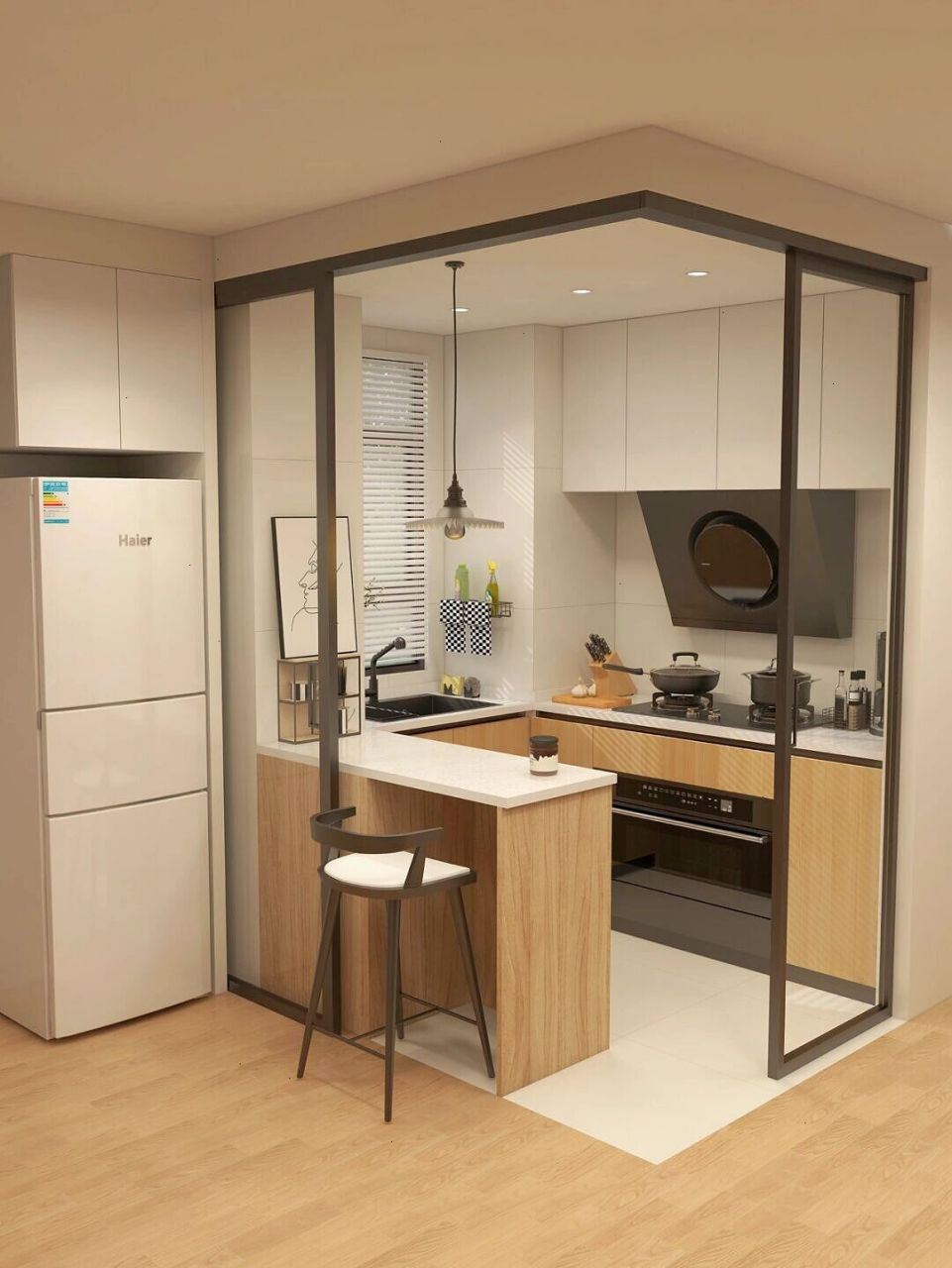 厨房|半敞开式设计78小厨房的精致感 有温度的厨房 才能做出有温暖