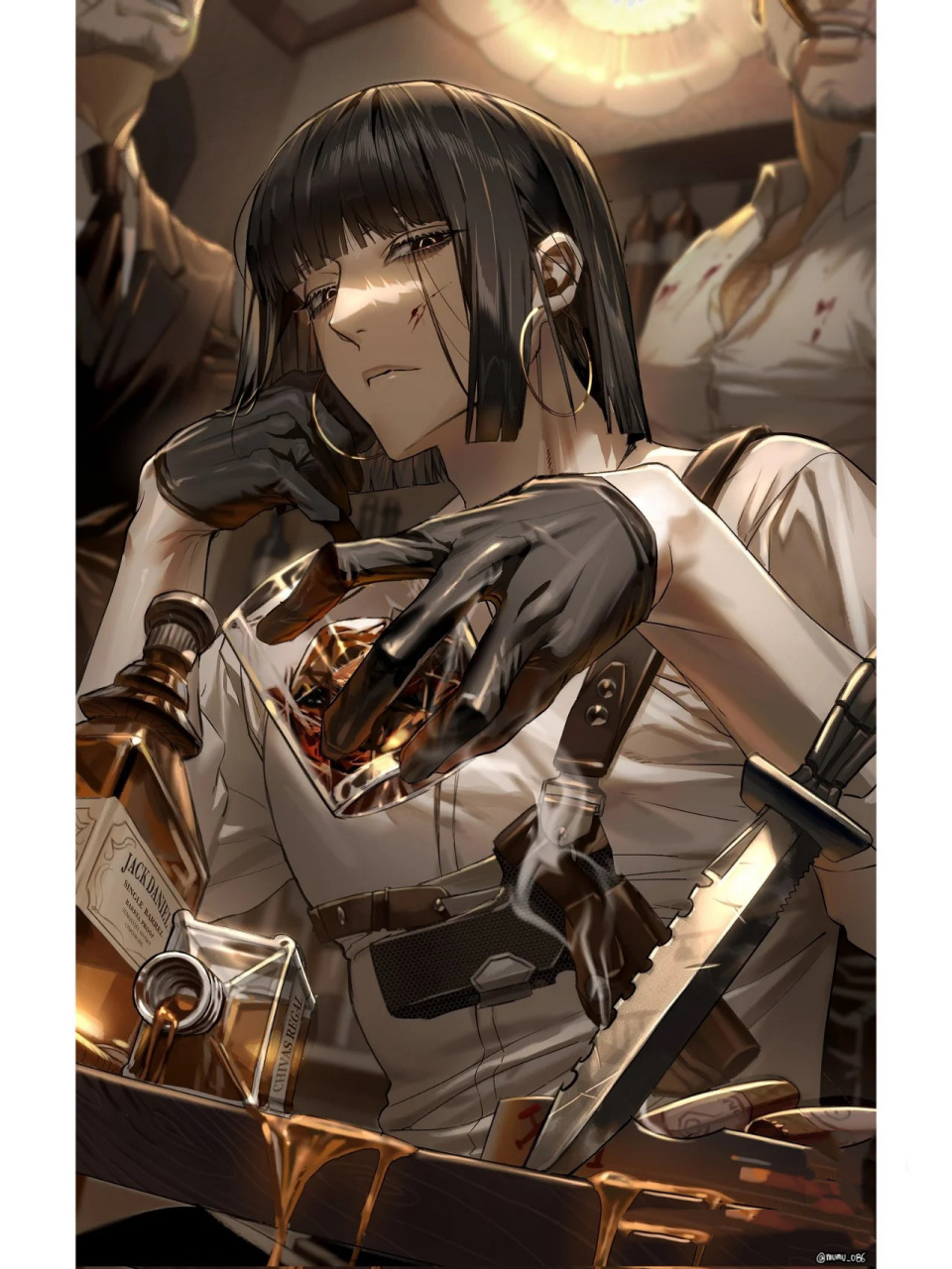 人物动漫插画|疯批美人 插画师twi :mumu_086