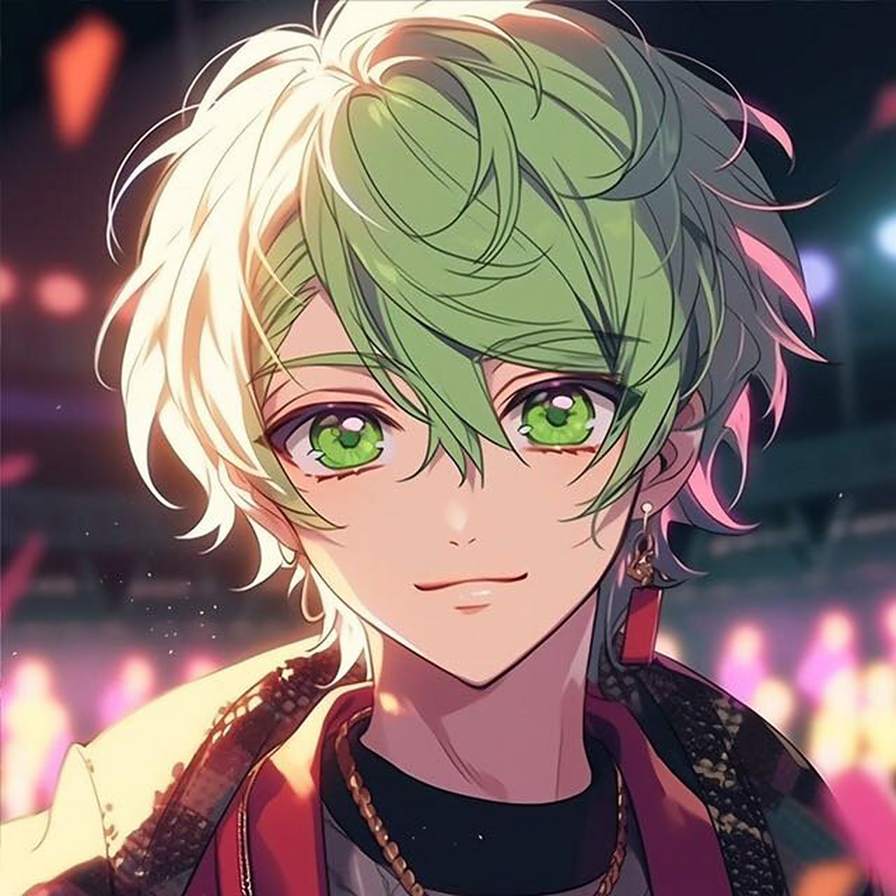 midjourney 绿发绿眼睛男孩 midjourney 绿发绿眼睛男孩头像 prompt