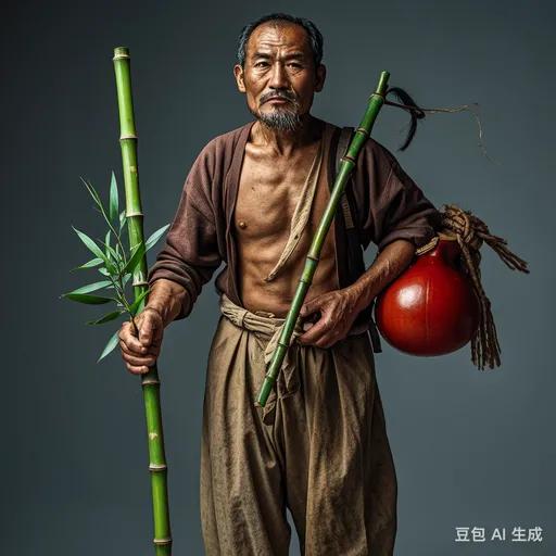 这是ai软件用金庸老先生在《射雕英雄传》中对洪七公外形描述生成的