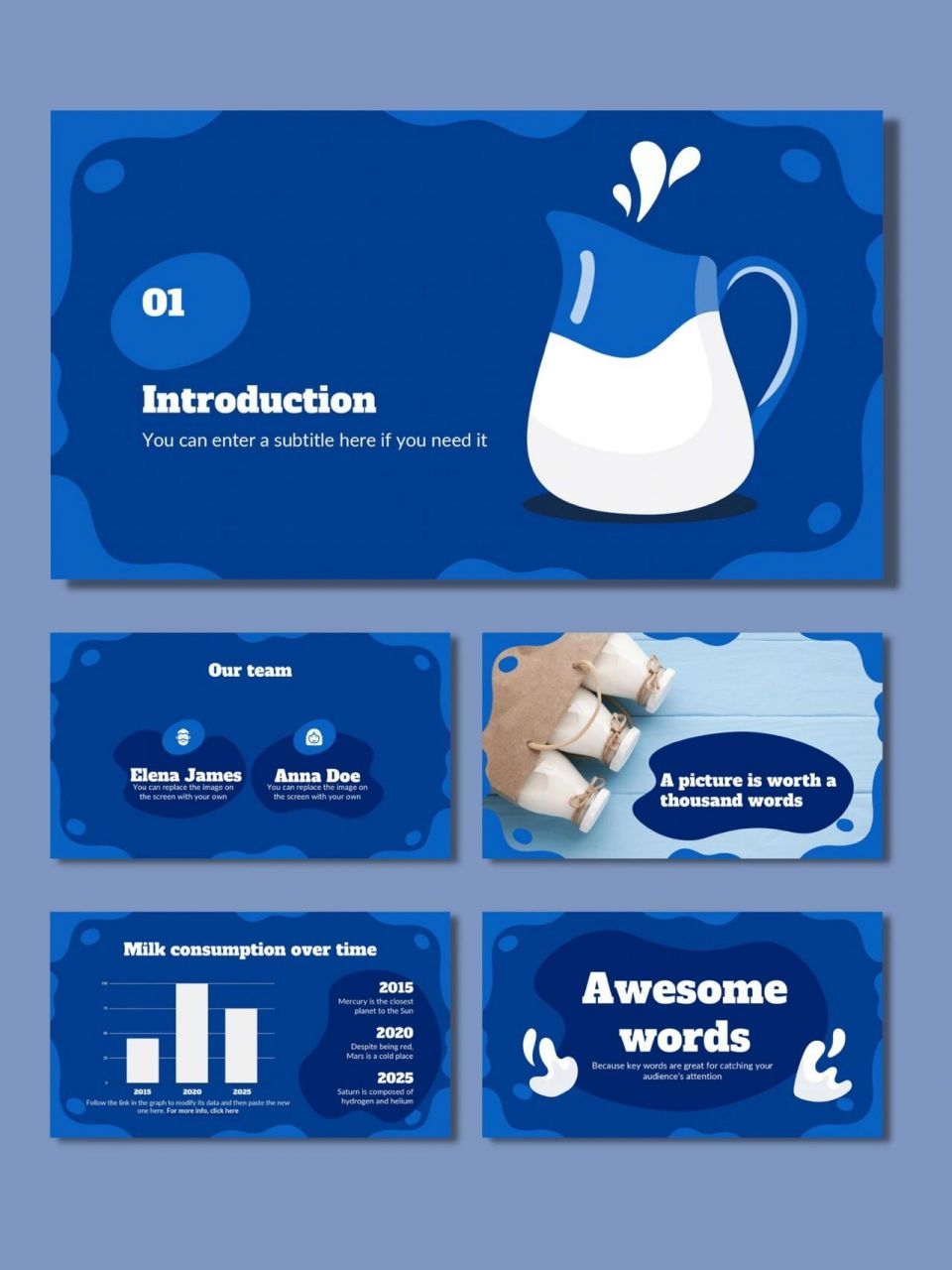 高品质ppt模板|牛奶主题