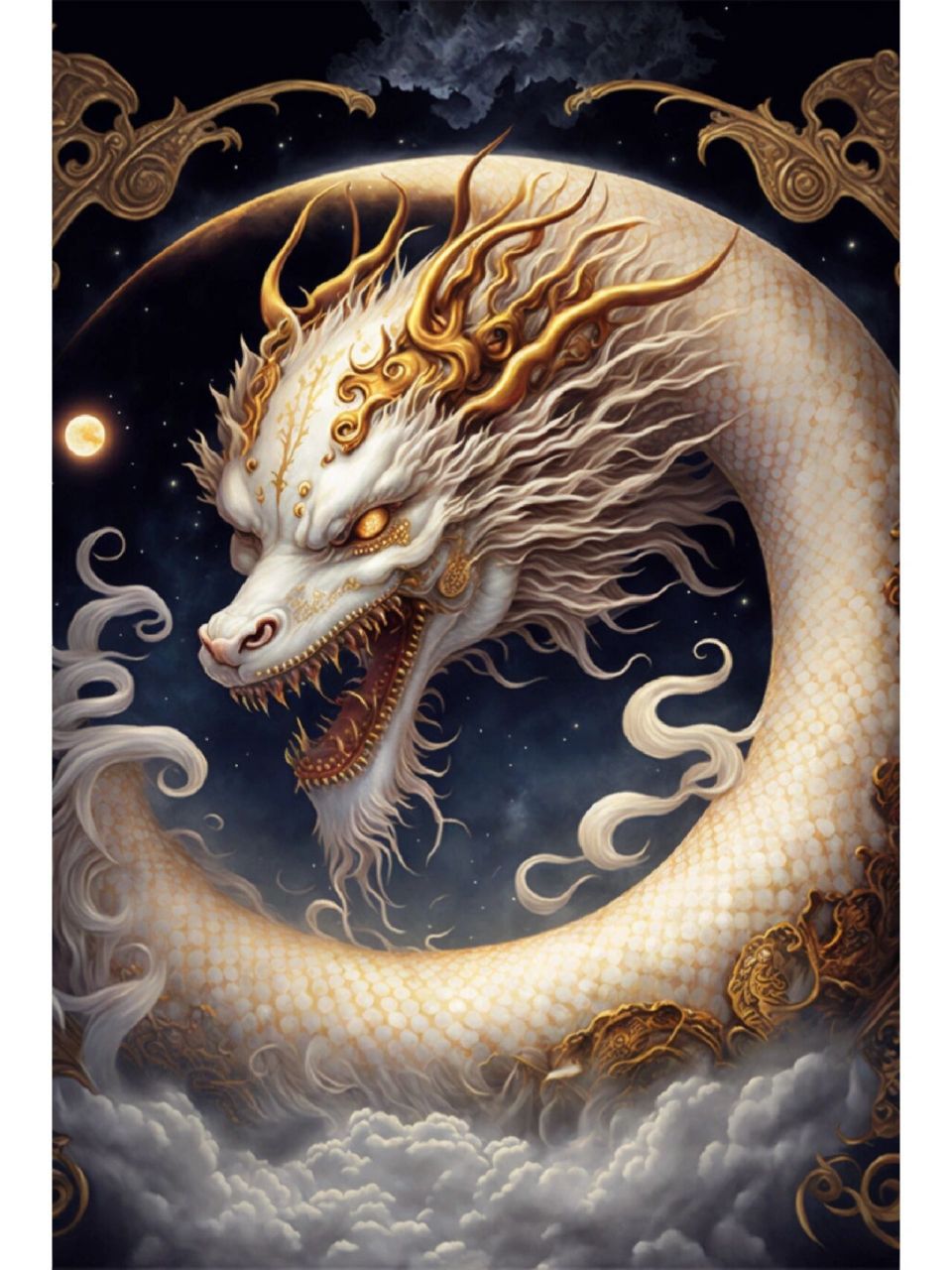 ai绘画"关键词"国风神龙 龙,中国古代神话中的动物,为鳞虫之长.