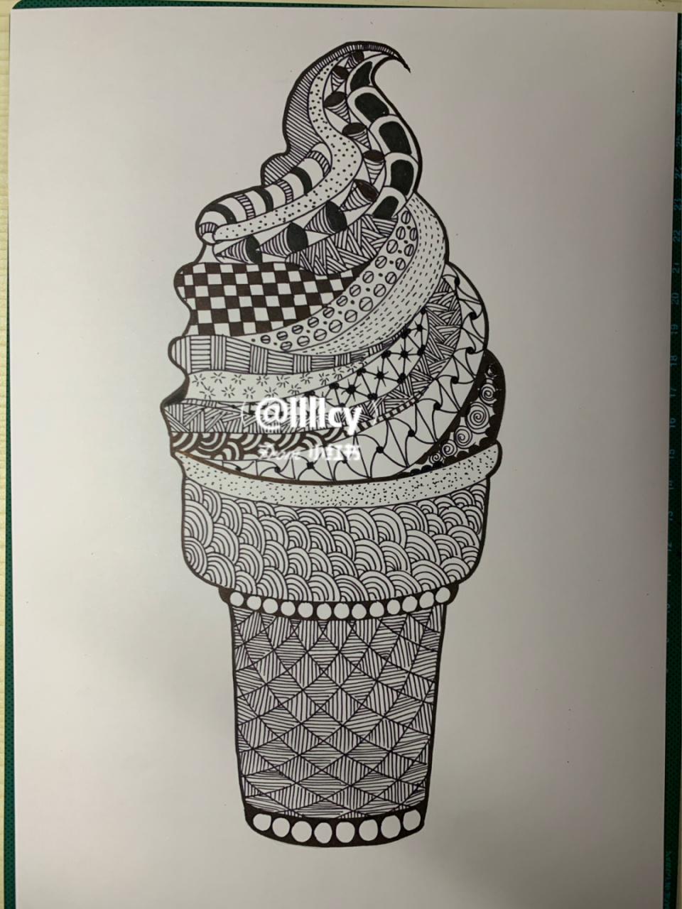 线描冰淇淋 #线描