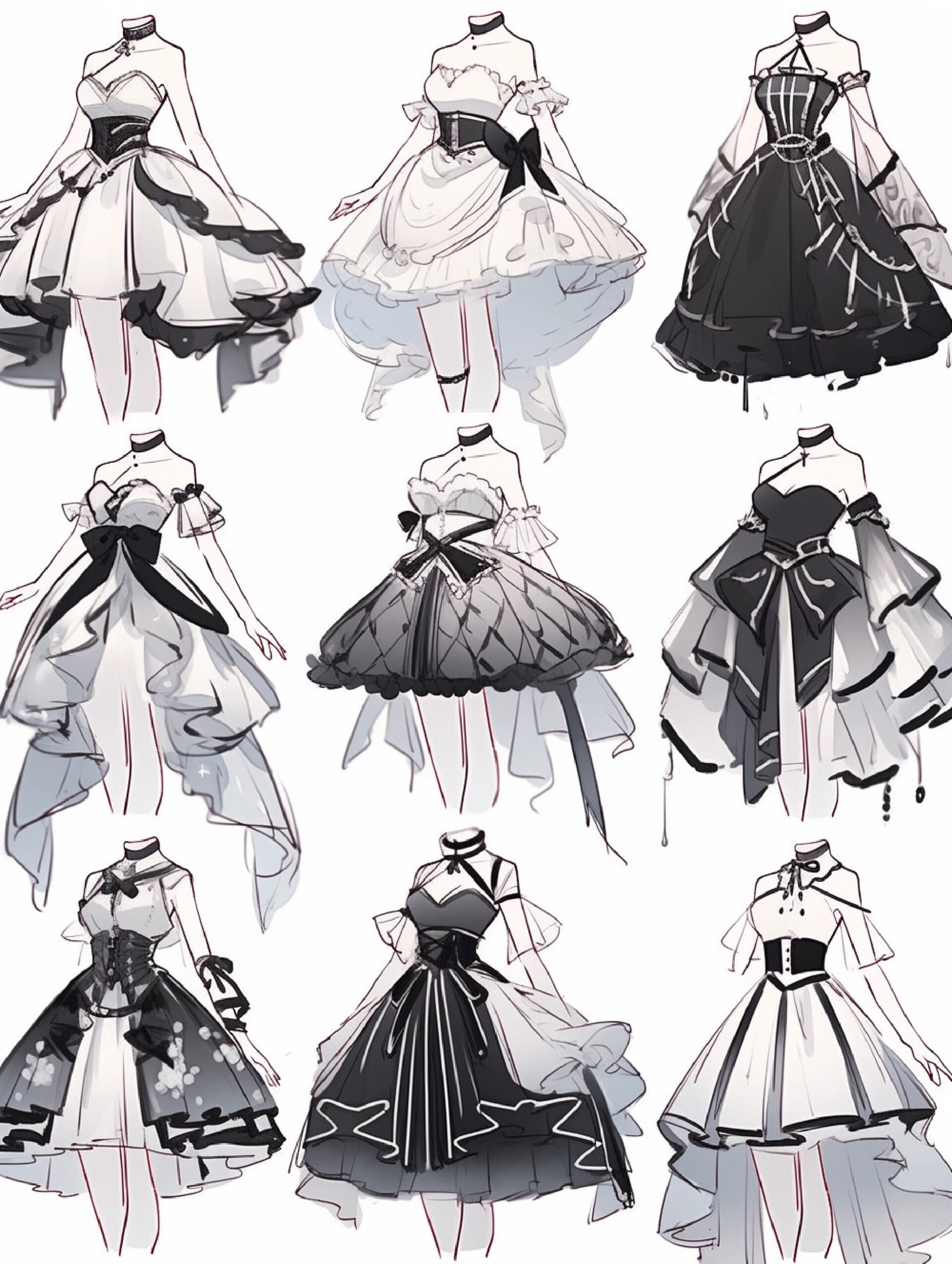 小裙子设计‖服装素材
