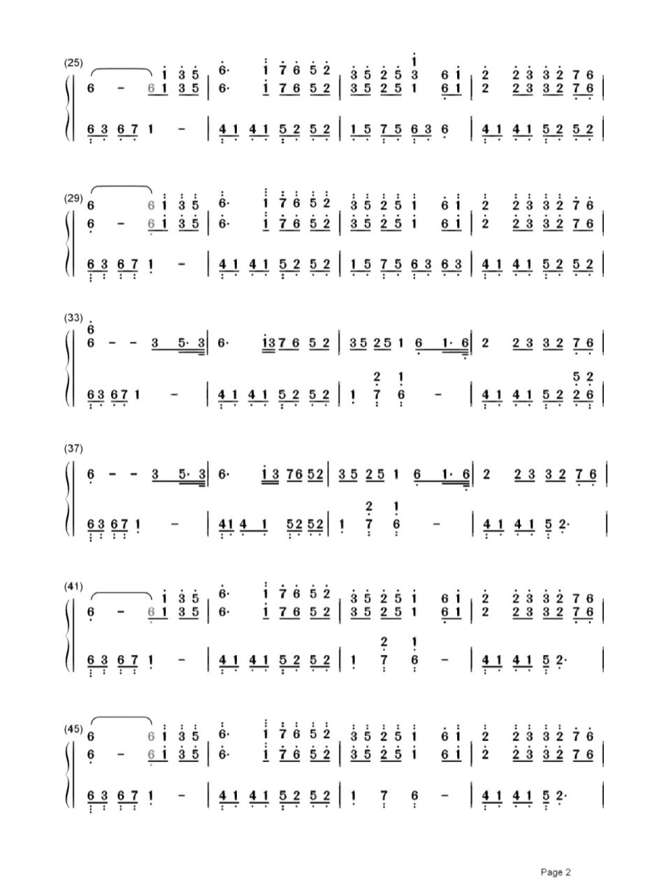 《优美的小调》钢琴简谱