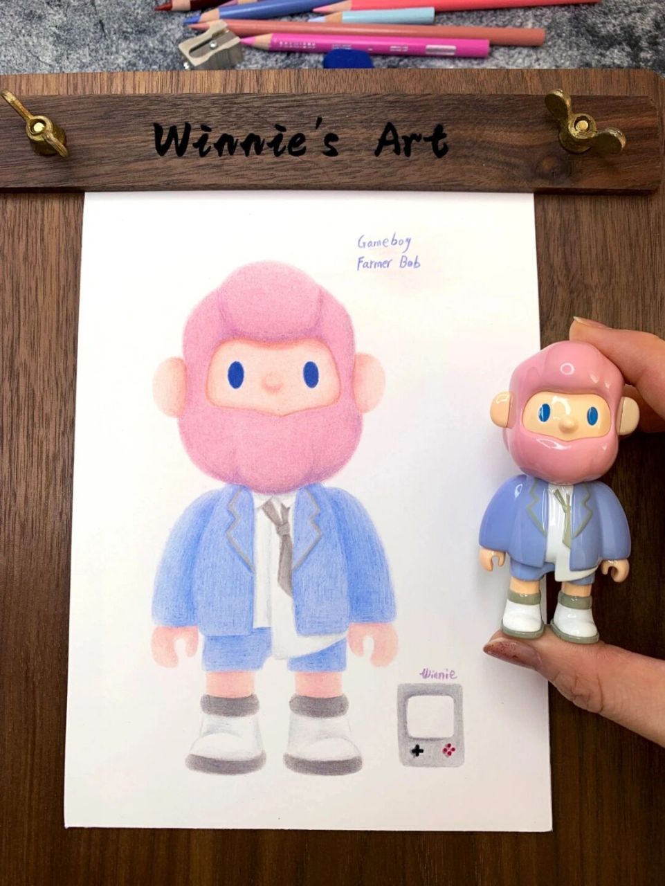 【手绘彩铅盲盒】bob四代热款掌机玩家/附线稿 今天画的是farmer bob