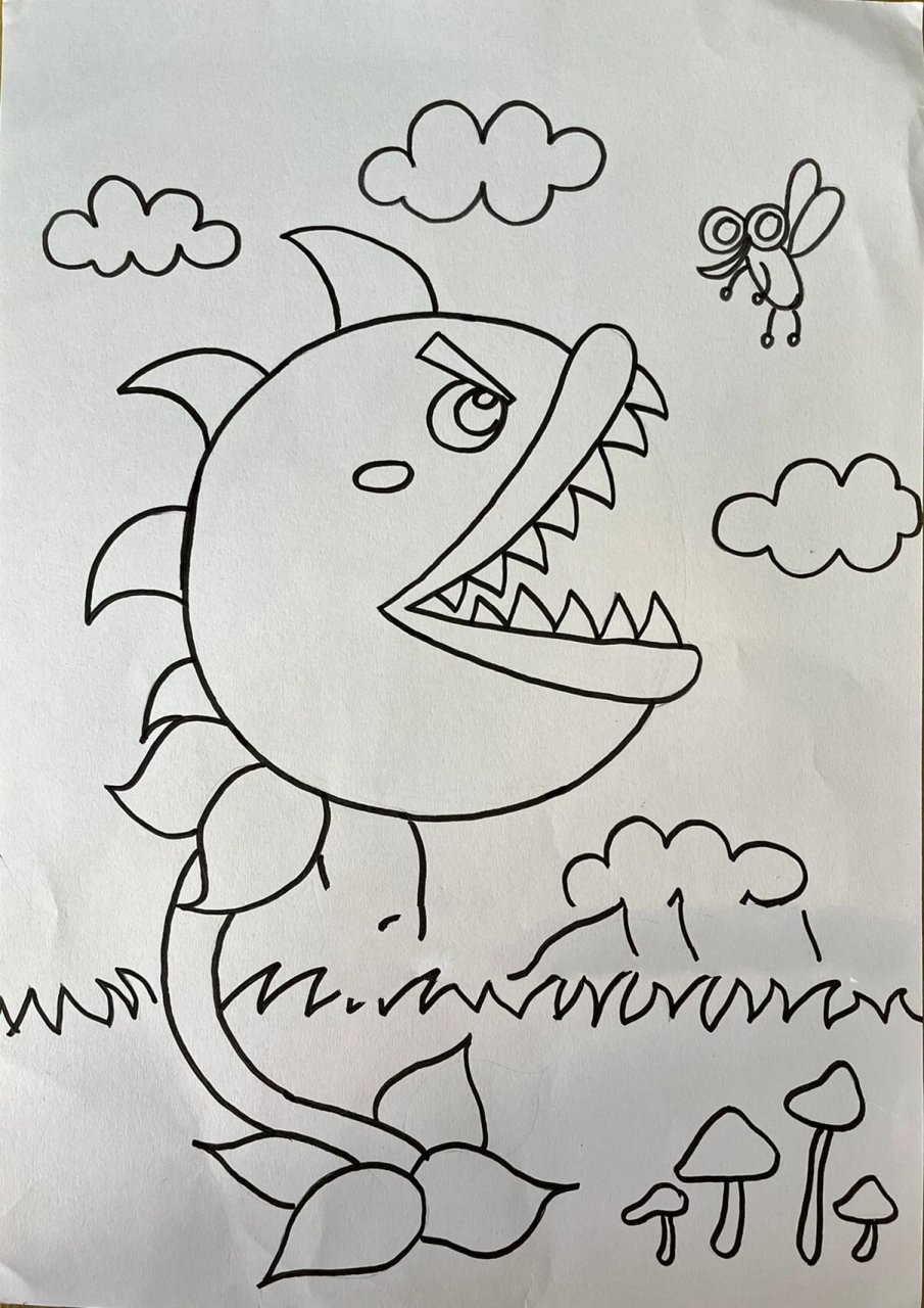 儿童创意画——食人花