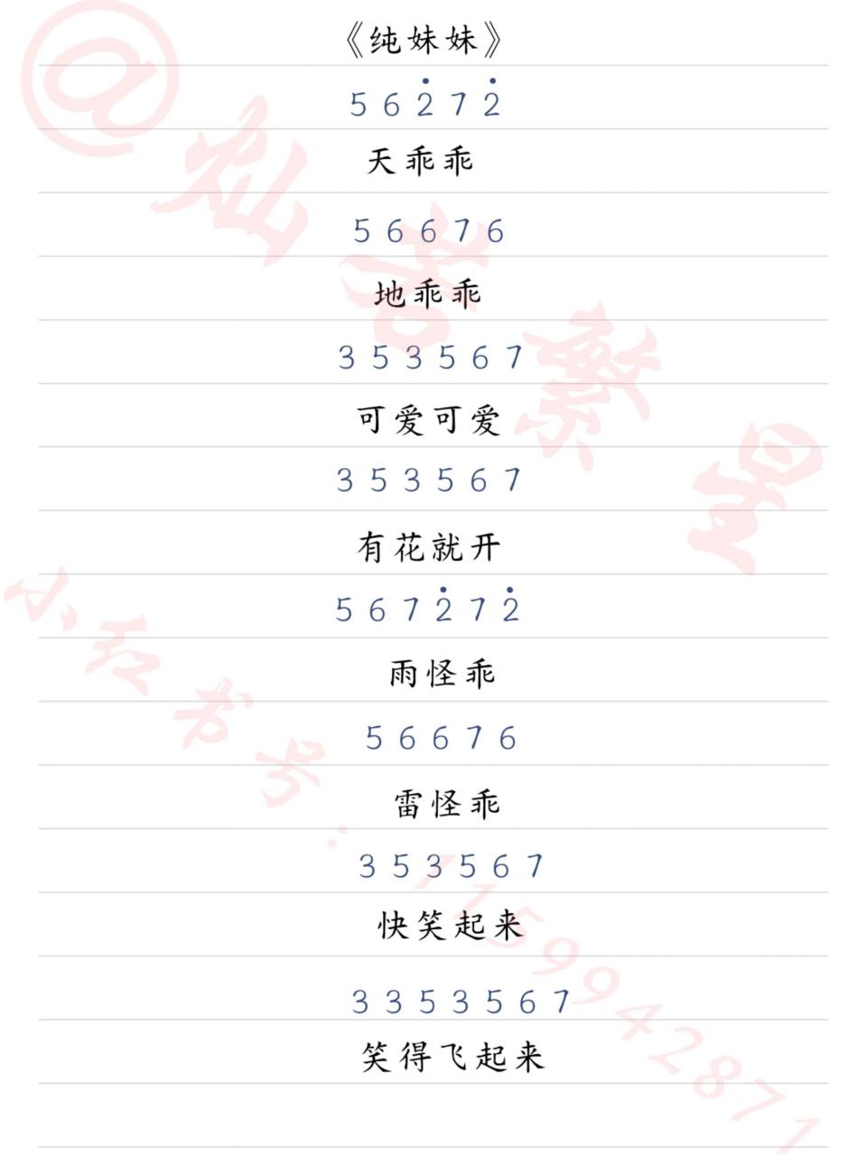 《纯妹妹》简谱##纯妹妹# #钢琴简谱# #琴谱# #简谱# #拇指琴简谱