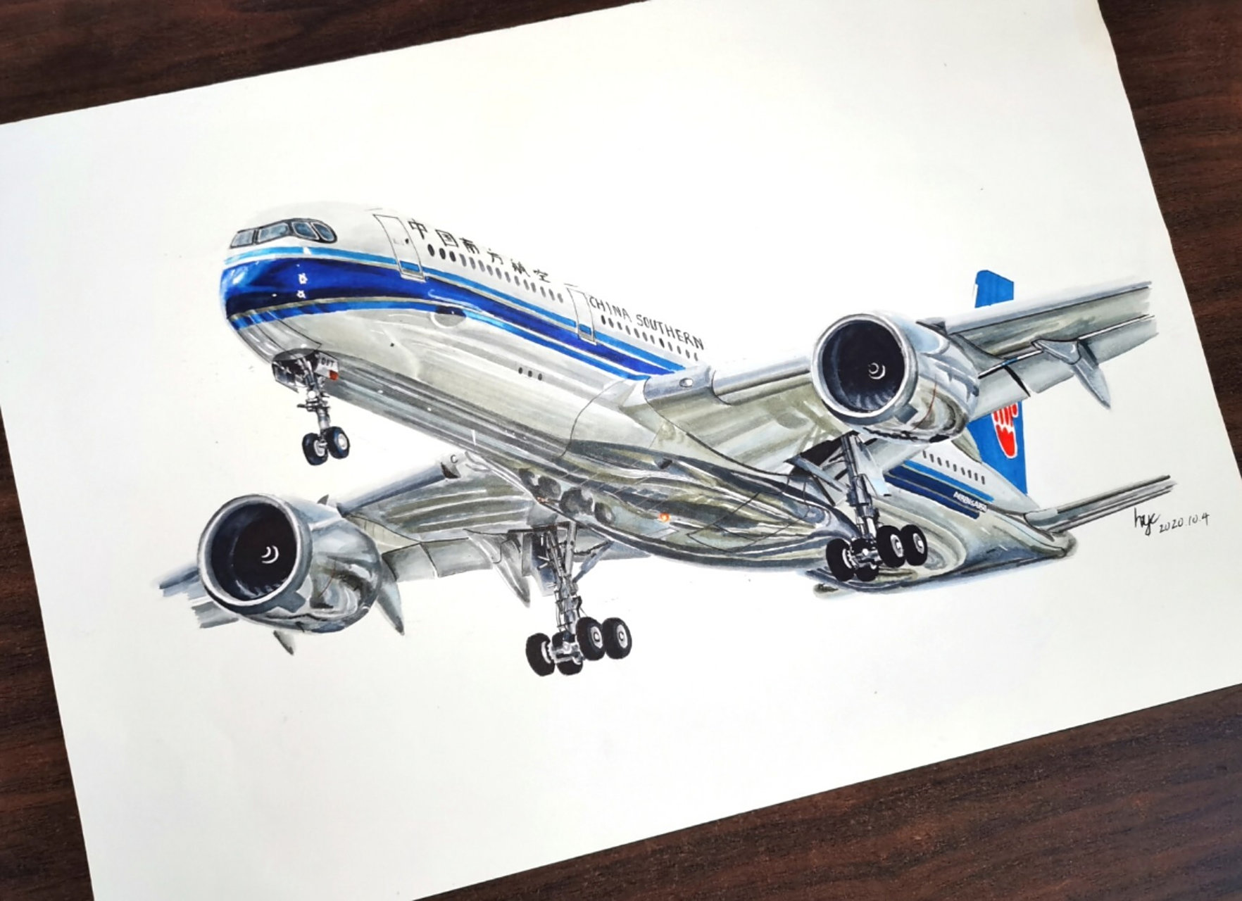 手绘—南航a350—941
