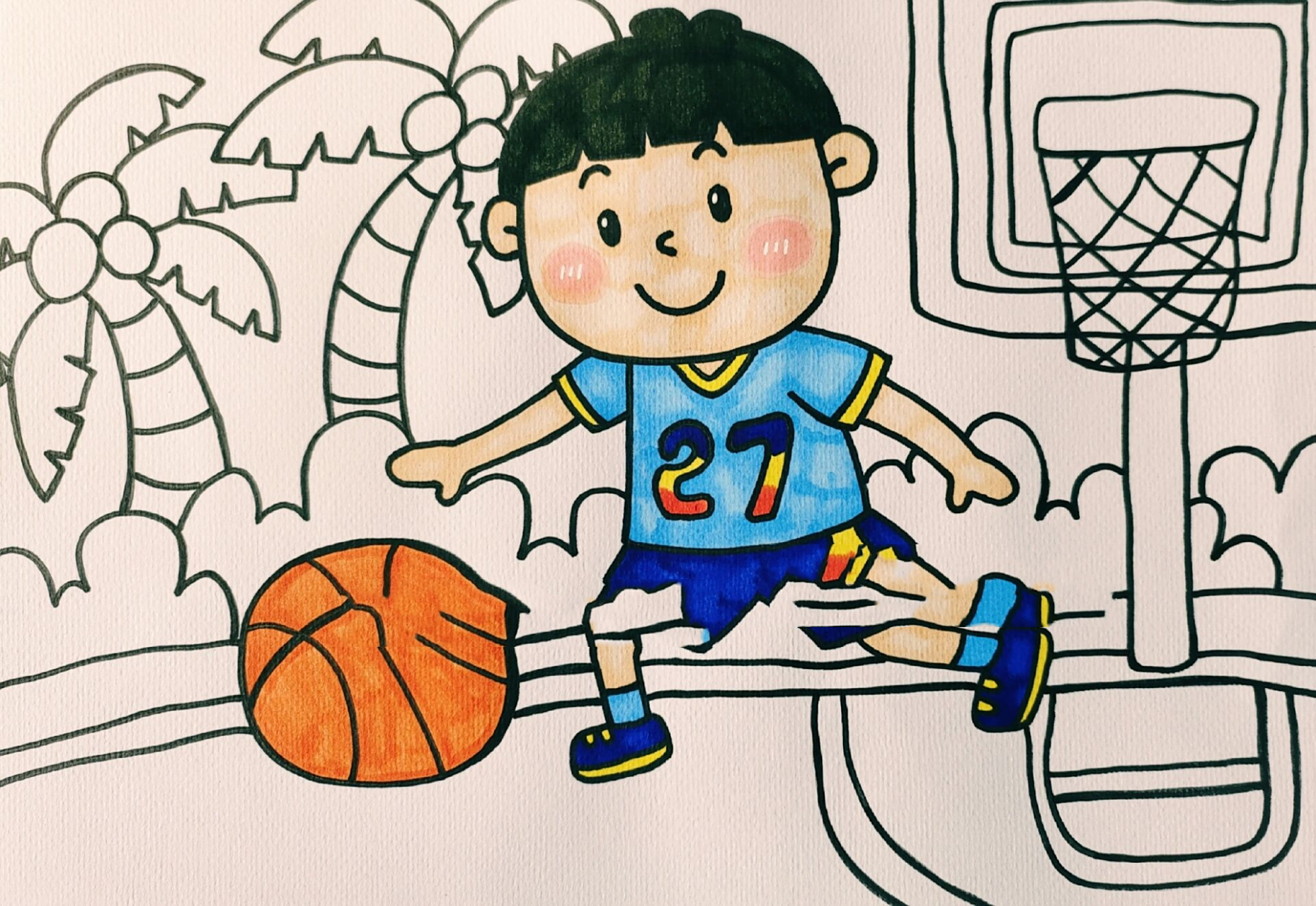 小男孩简笔画,打篮球的小男孩简笔画 小男孩简笔画,我们一起来画打