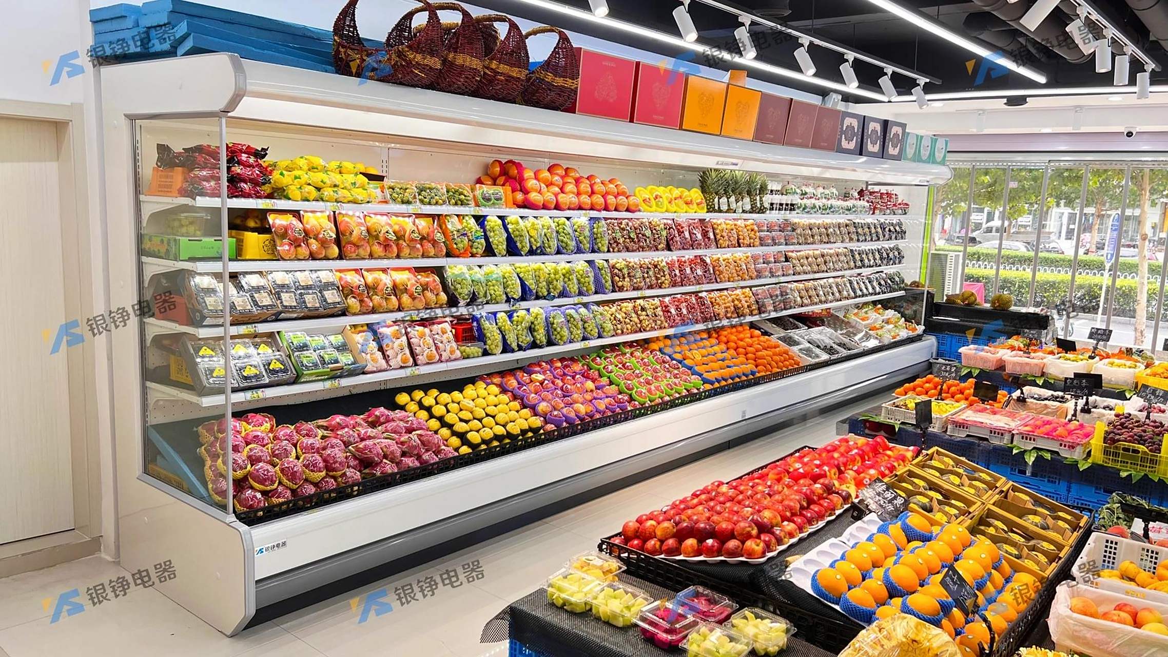 买家秀 | 6米精品水果风幕柜陈列案例 好冷柜,认准银铮电器～ 	 风幕
