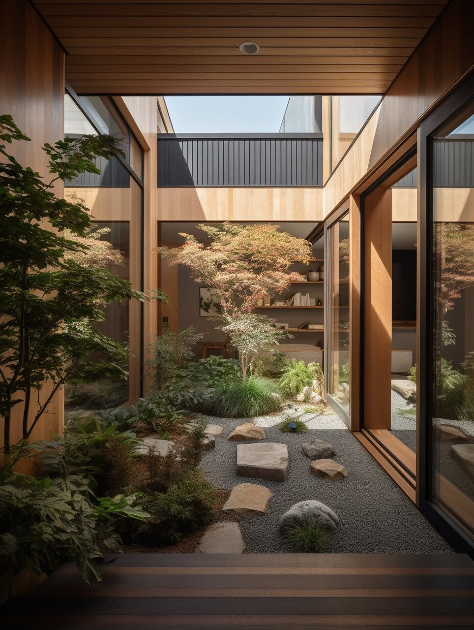 自然式 | 天井小院 阳光洒落,斑驳的树影令人忍不住驻足欣赏; 自然式