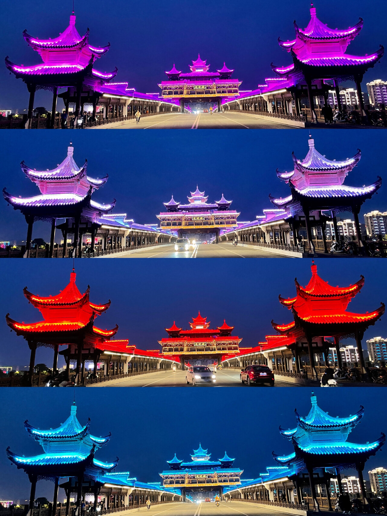 黄山屯溪·文峰桥夜色 黄山市区标志性景观!