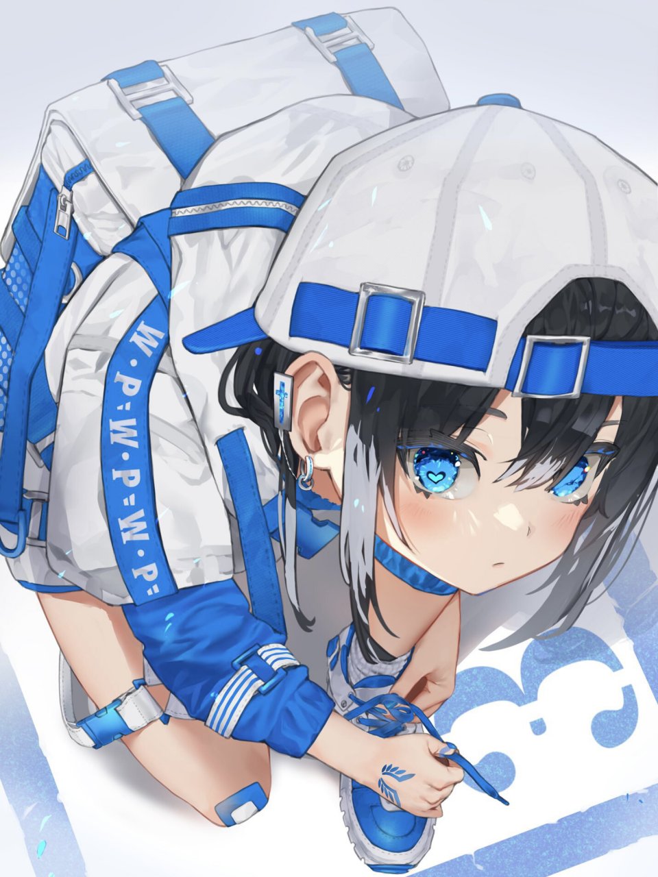 蓝色系二次元少女插画97能有多惊艳多可爱6315 hello~小伙伴们