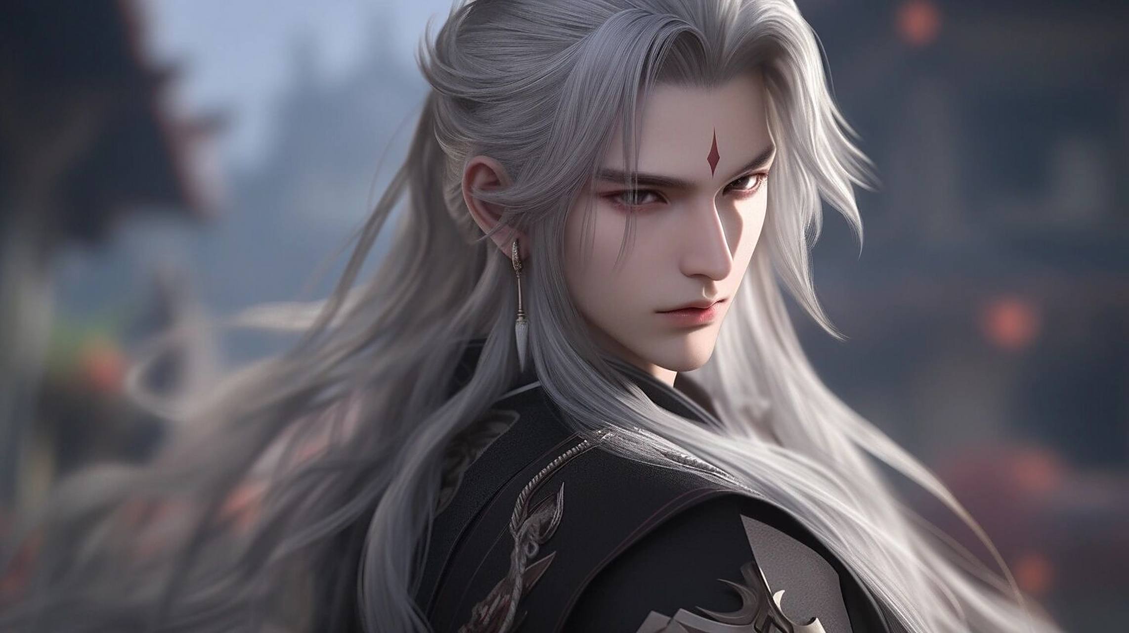 古风白发美男子