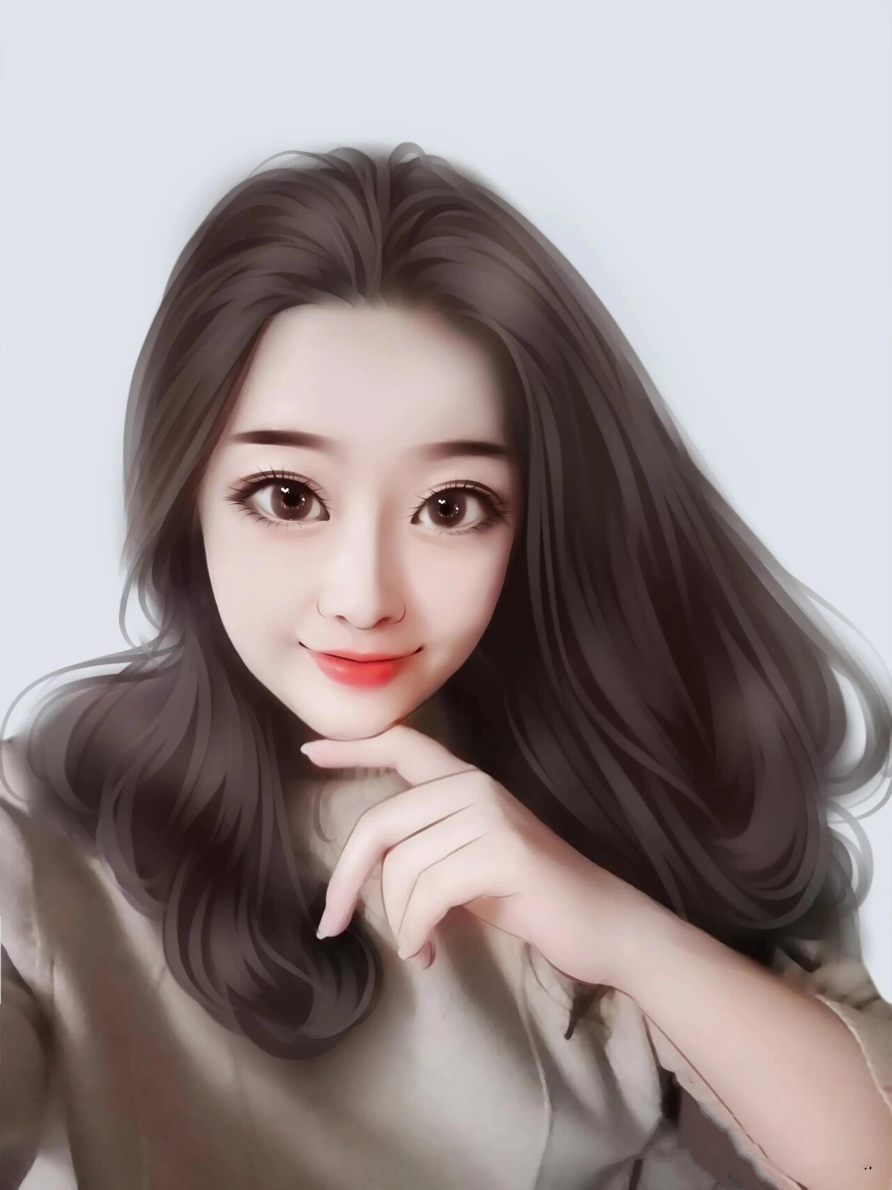 唯美气质的女生手绘头像,看着太好看了