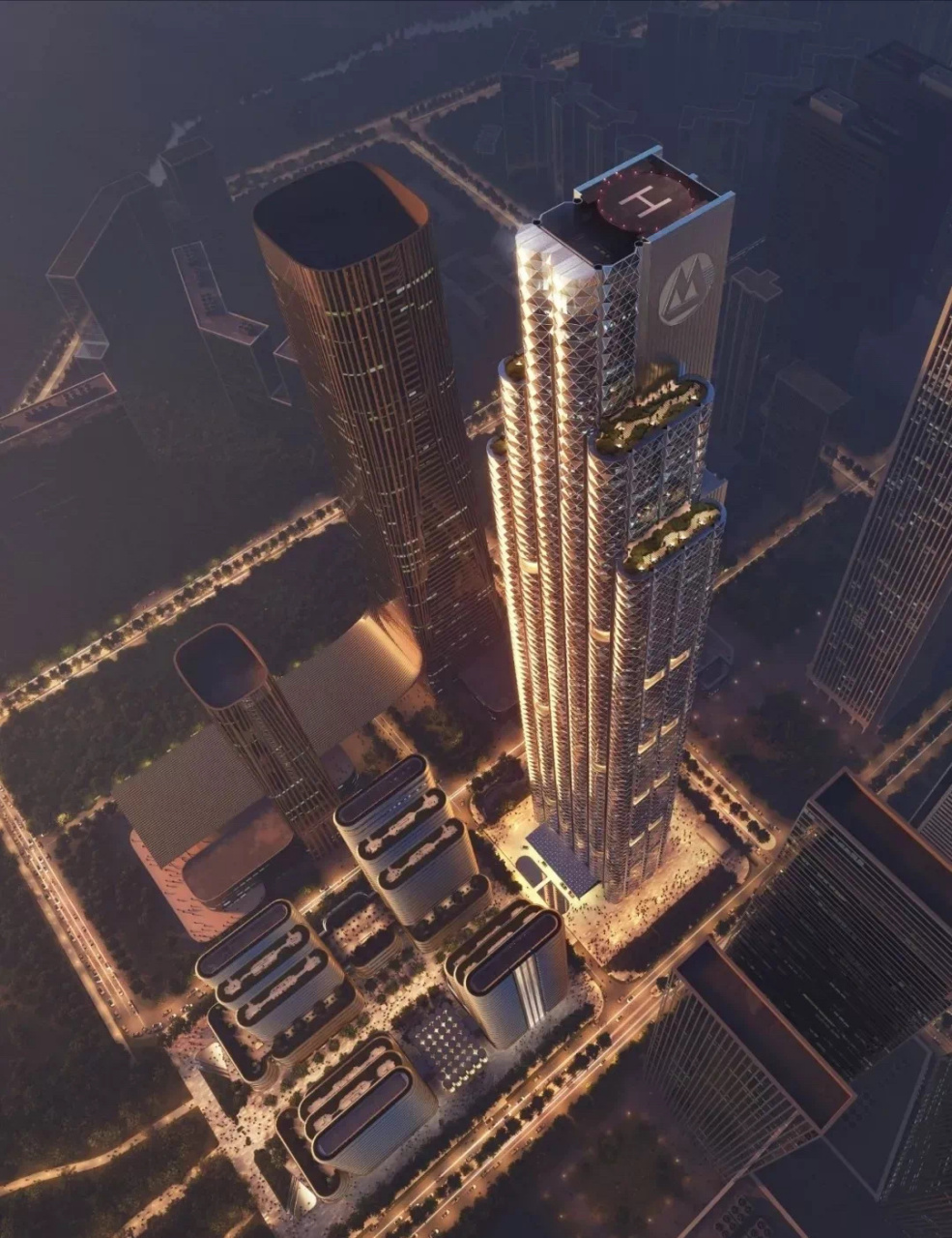 招商银行总部大厦(落地方案) 招商银行全球总部大厦位于深圳湾超级