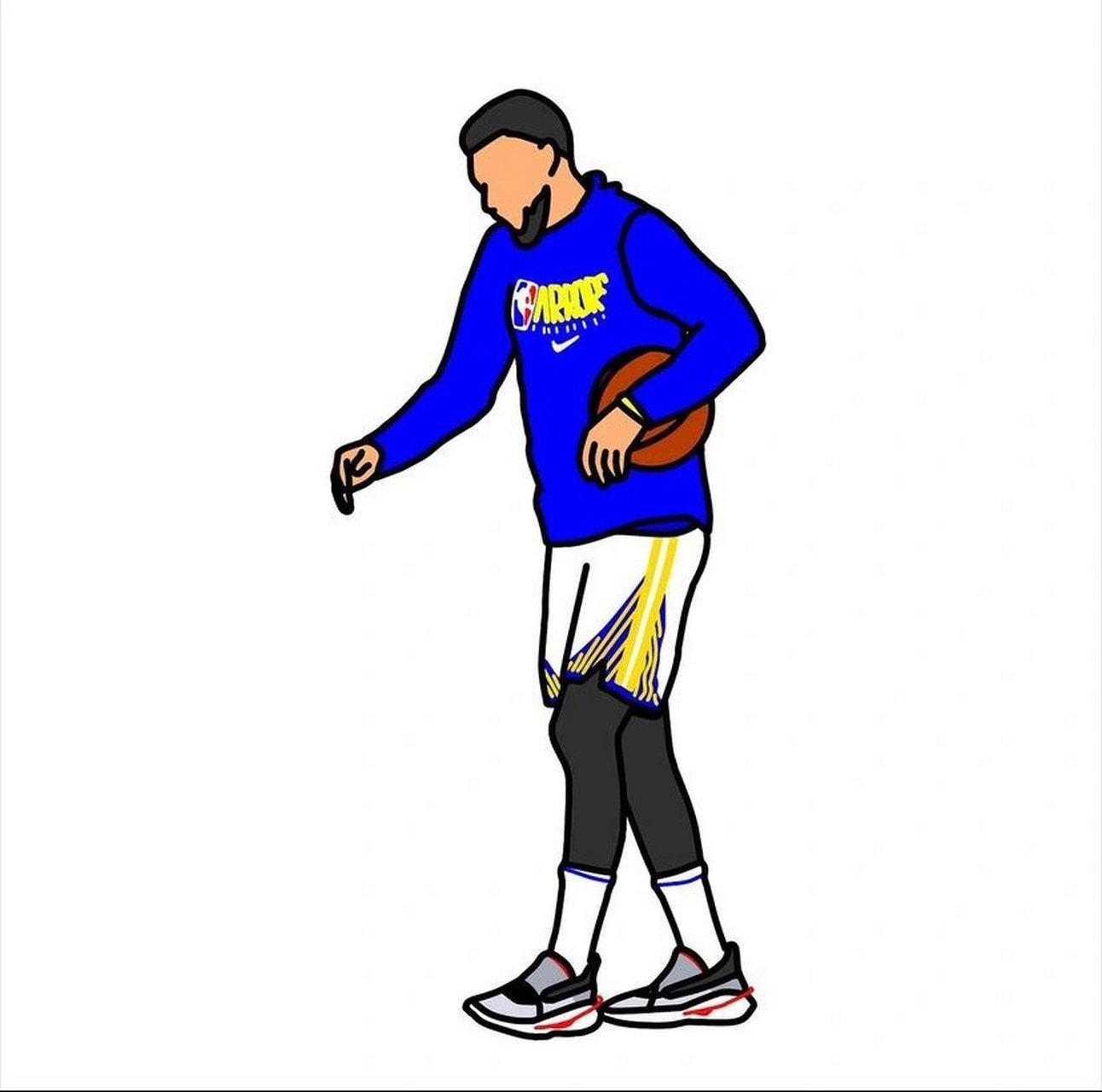 手绘小库里95 适合做头像哦 还记得都是哪场比赛吗98?