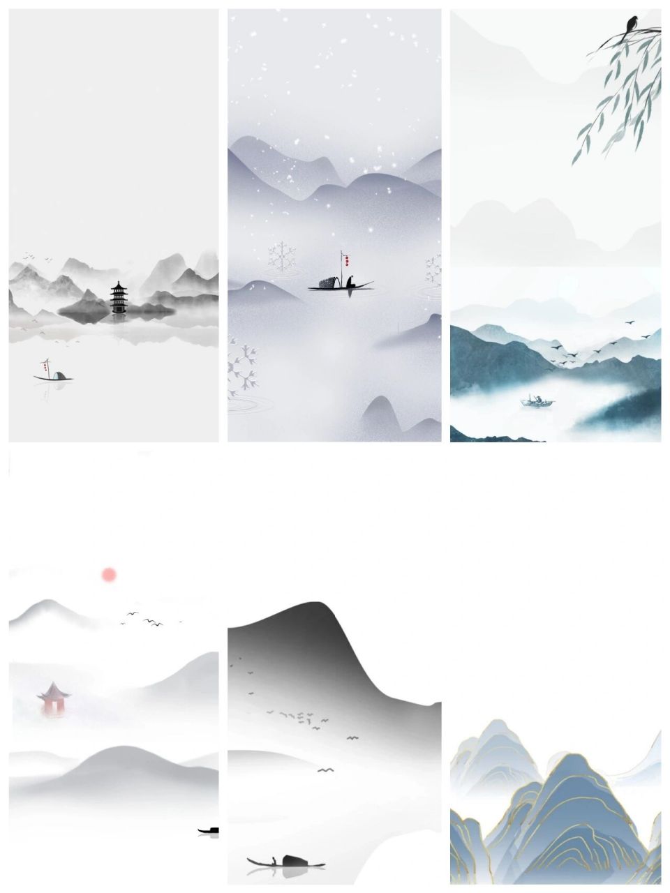 设计君又给大家分享美物啦 古风手机壁纸|背景素材 简约素雅的|中国风