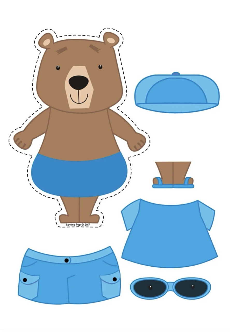 小班益智区—"小熊换装"素材可打印