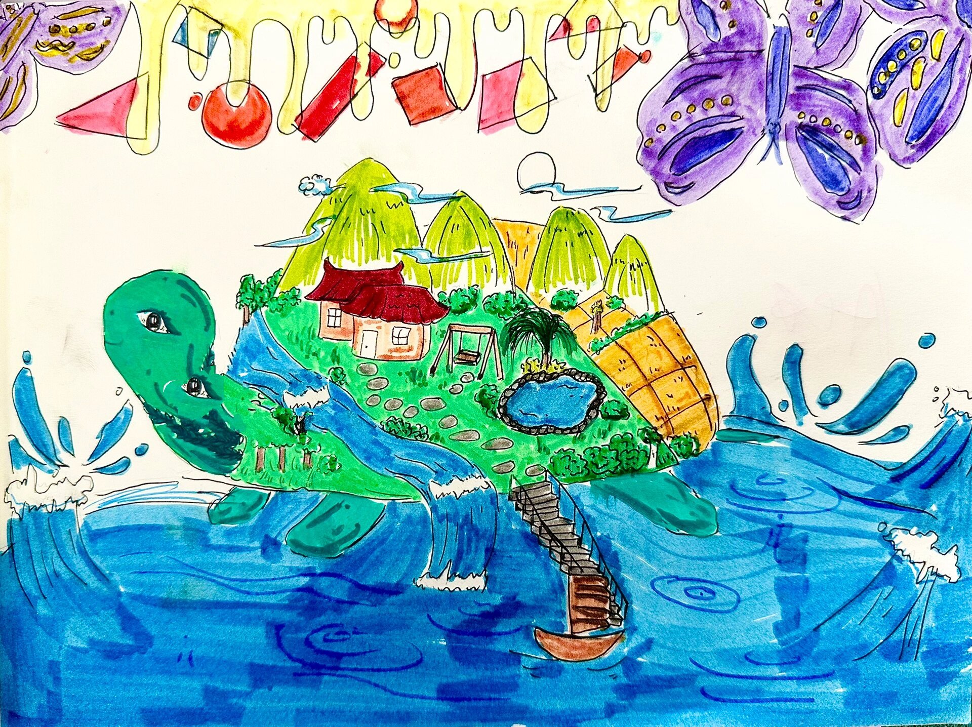 人美版六年级上《图形的魔术组合》学生作品 论天马行空的想象力,你们