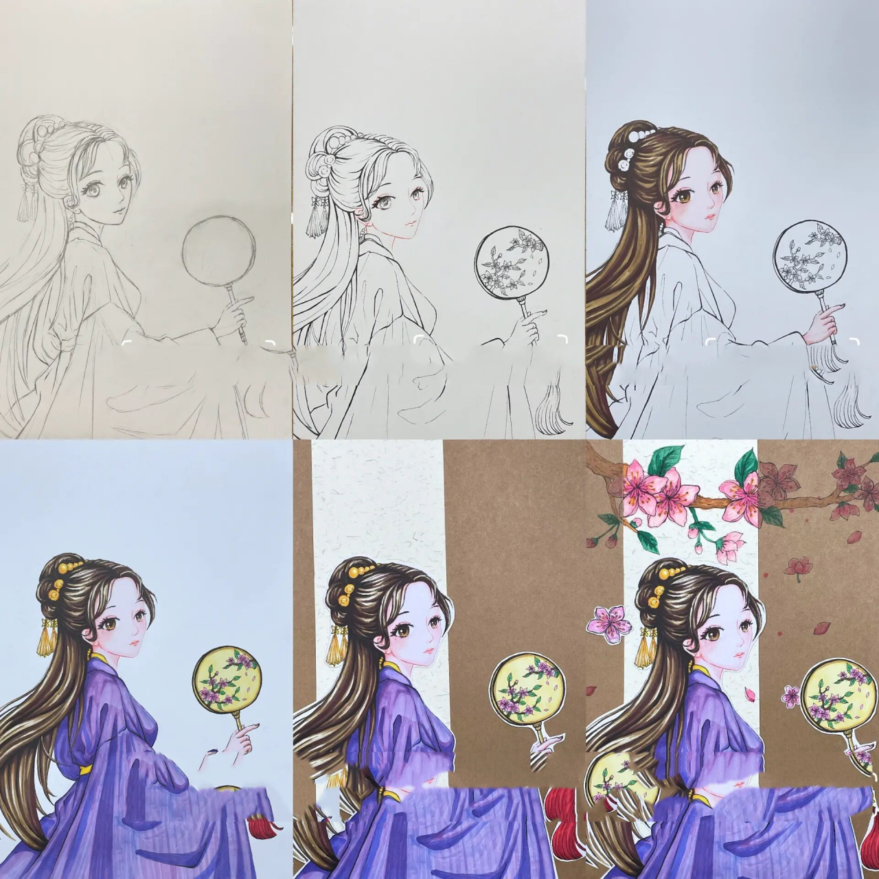 动漫·古风人物94~    	 去年今日此门中,人面桃花相映红.