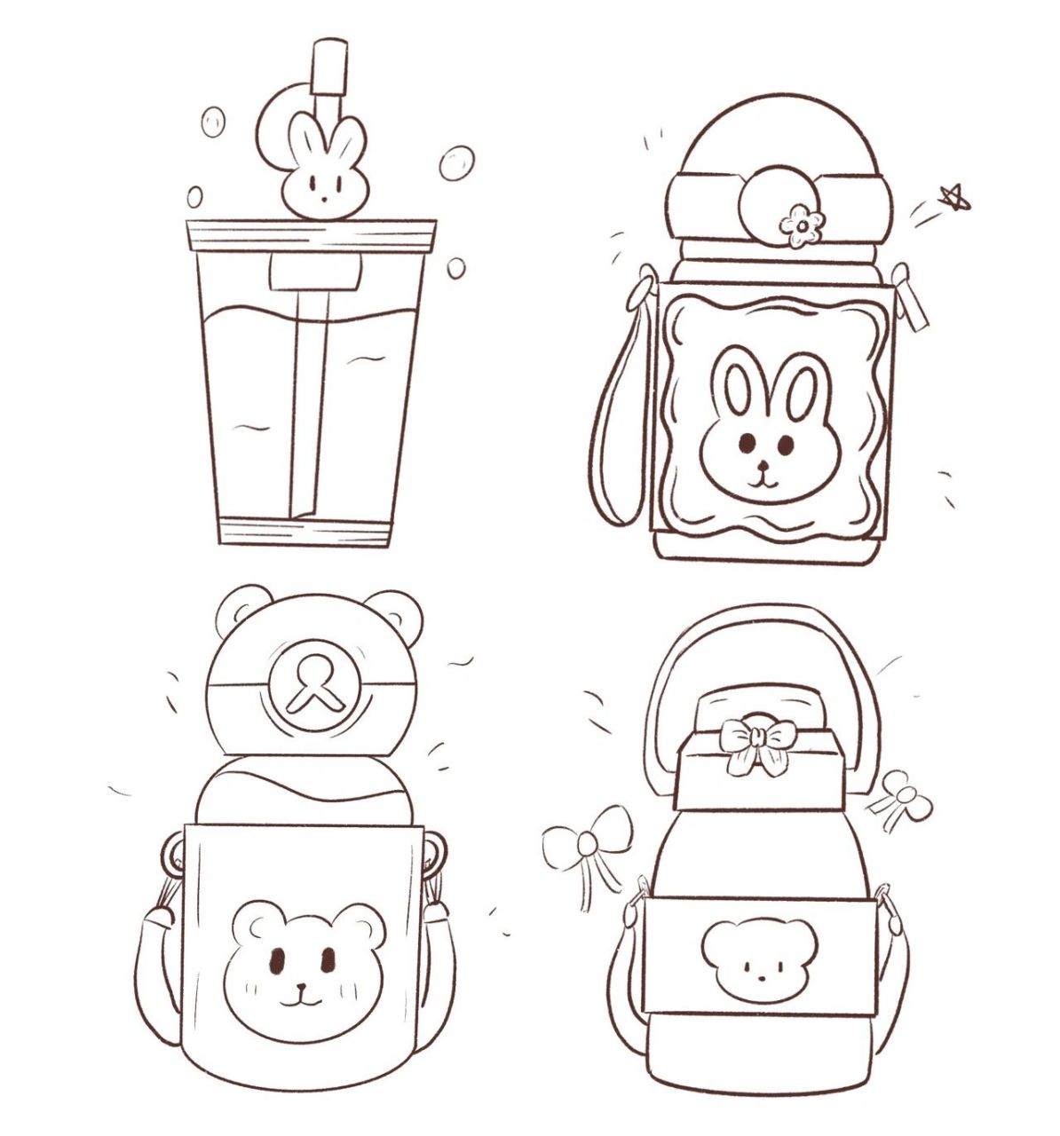 简笔画|小水杯简笔画 天气渐渐热起来啦!大家要多喝水补充水分呀!