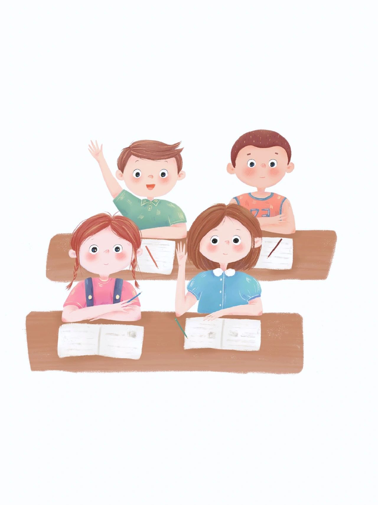 卡通学生上课学习场景免扣素材分享