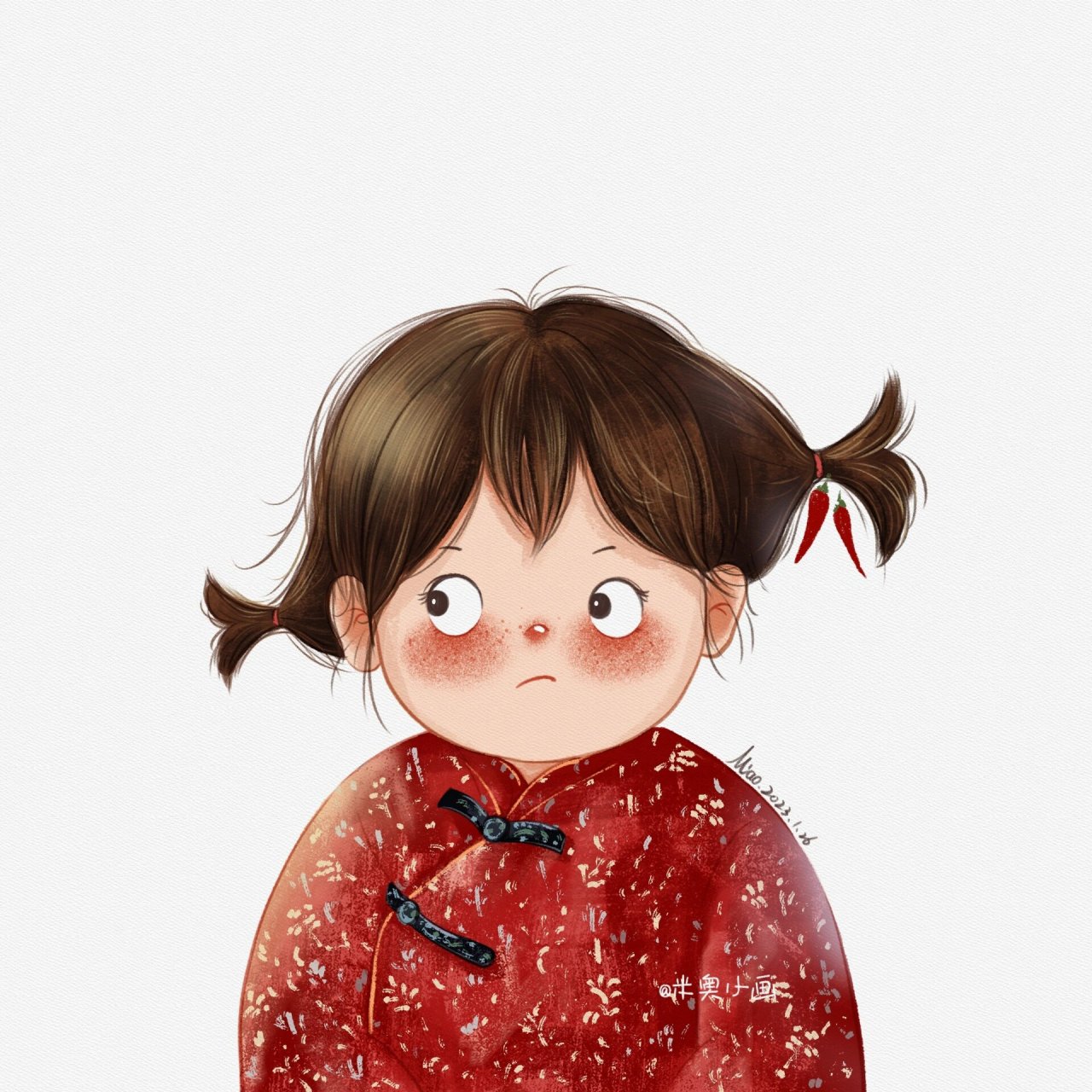 原创〕村花主题 插画头像 照片参考 太可爱啦!