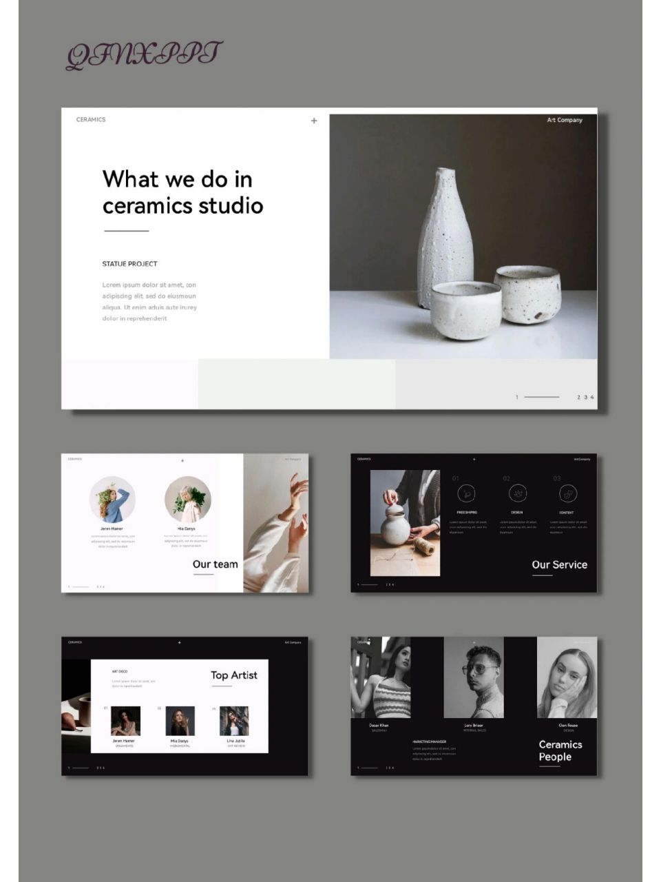 陶艺手工陶艺陶瓷艺术ppt模板【418】 06共37页,图文可编辑修改