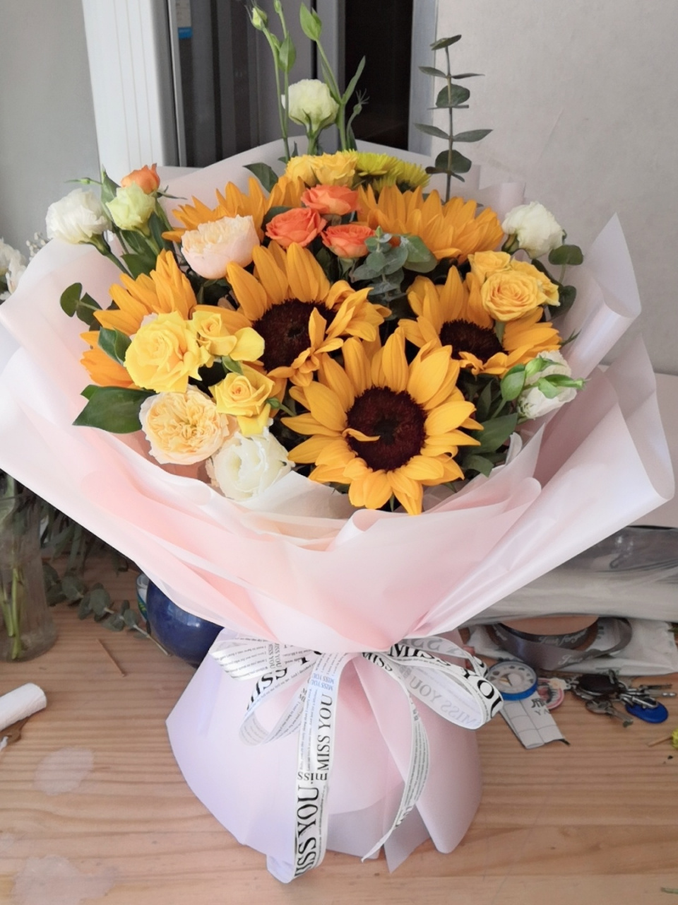 康复出院花束 向日葵代表着积极阳光新生 祝出院后一切皆顺意