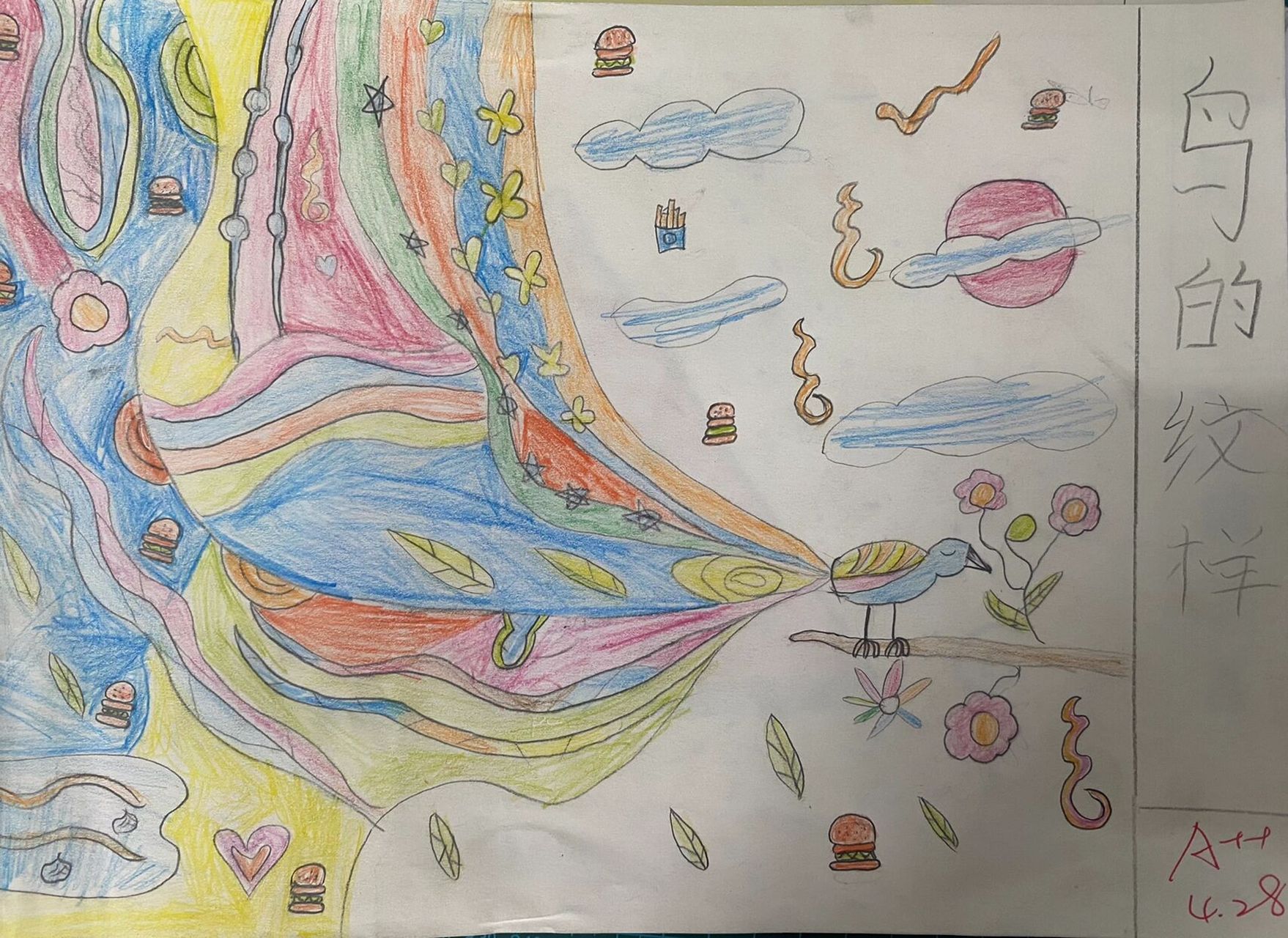 苏少版美术四下《鸟的纹样》,抓住各类鸟的特点运用夸张,变形,简化等