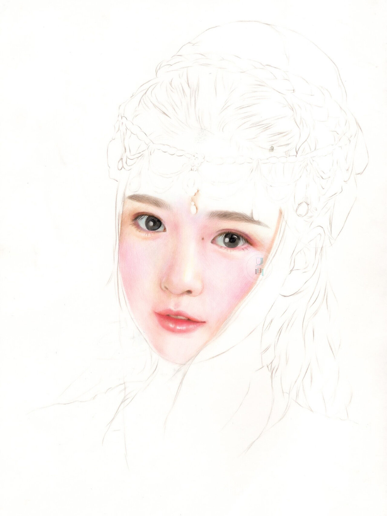 彩铅新手教程---古风人像93(含步骤图