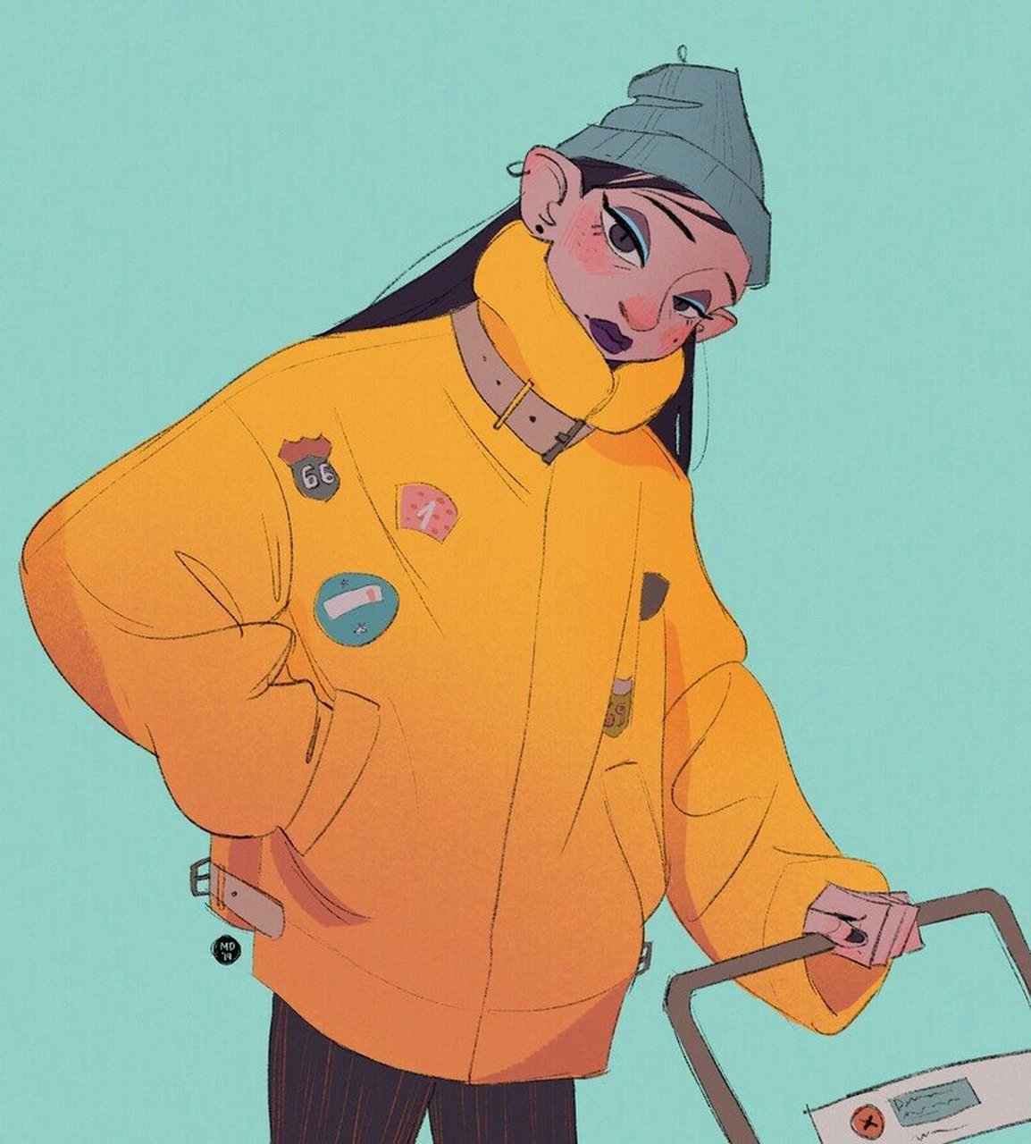 美式人物女生角色分享 美式风格的简约效果搭配,亮丽的色彩,真是练手