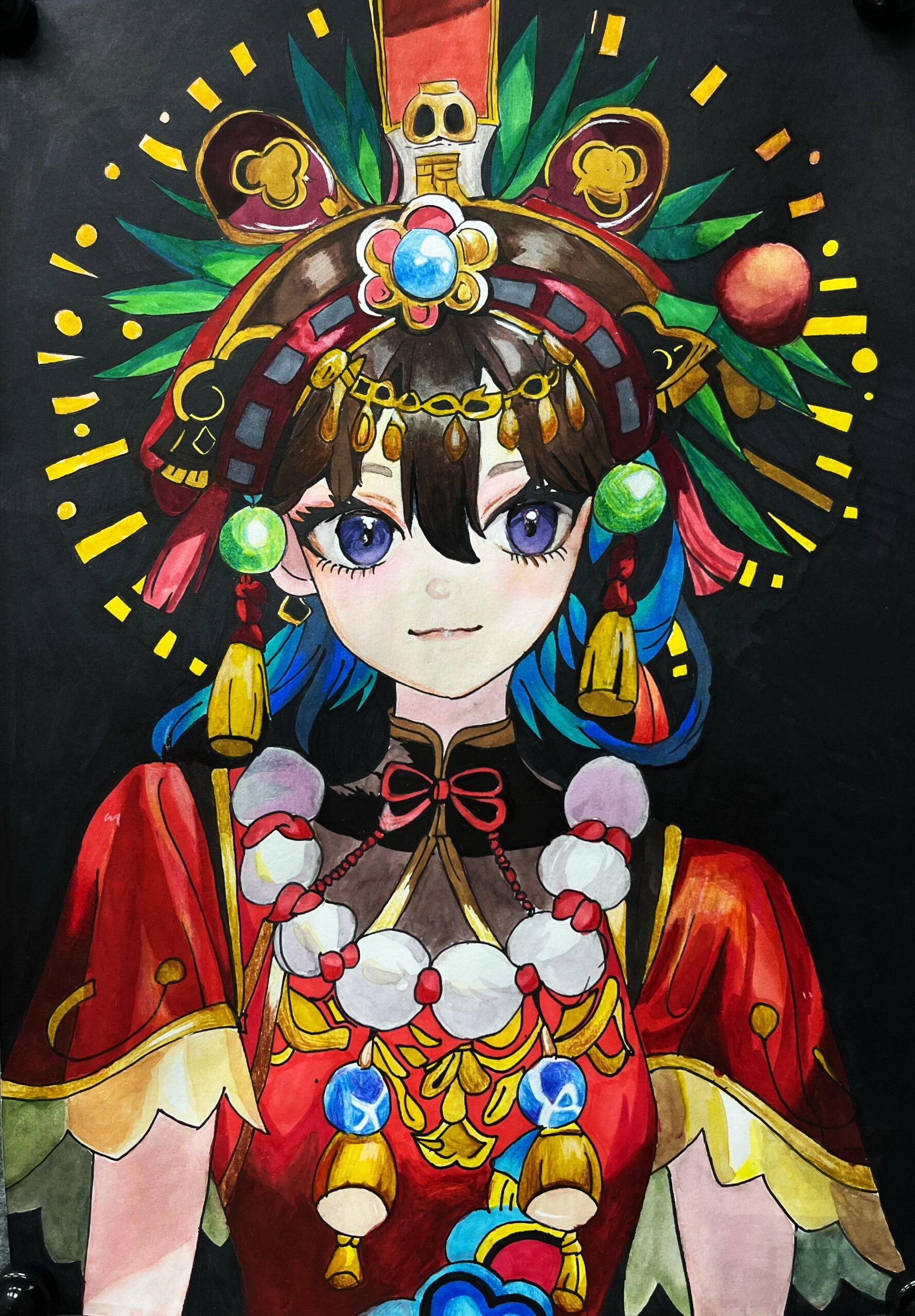 手绘动漫京剧女孩70(09720965090103090972