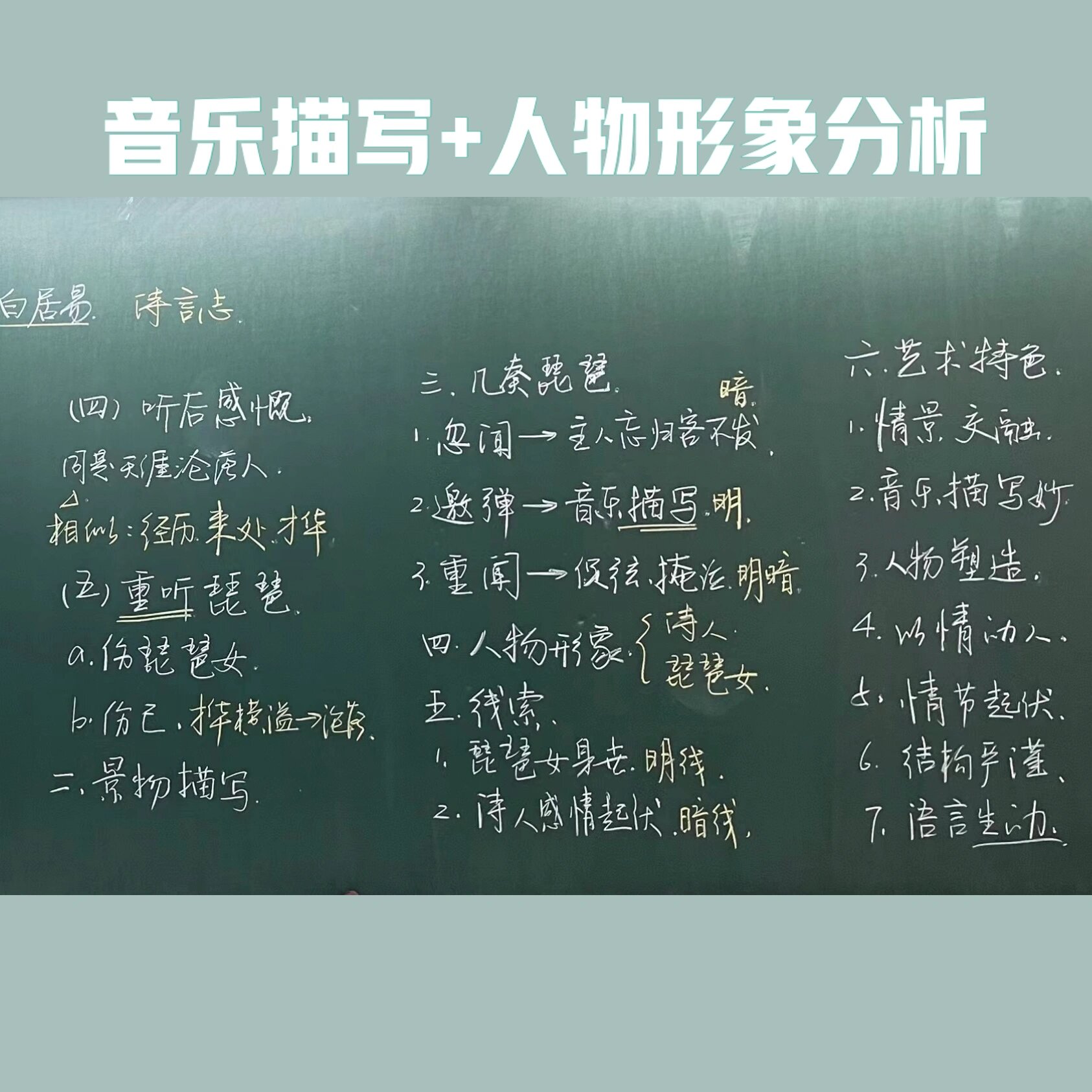 部编高一必修上《琵琶行》板书