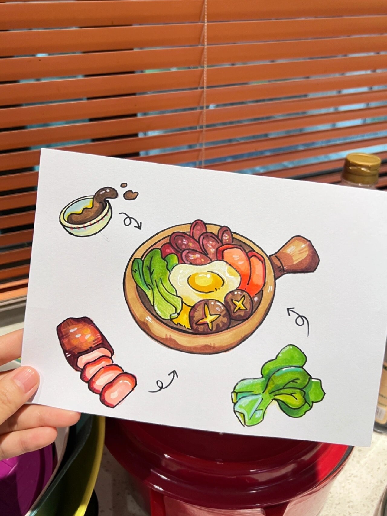 广府美食 手绘 马克笔 绘画手抄报素材