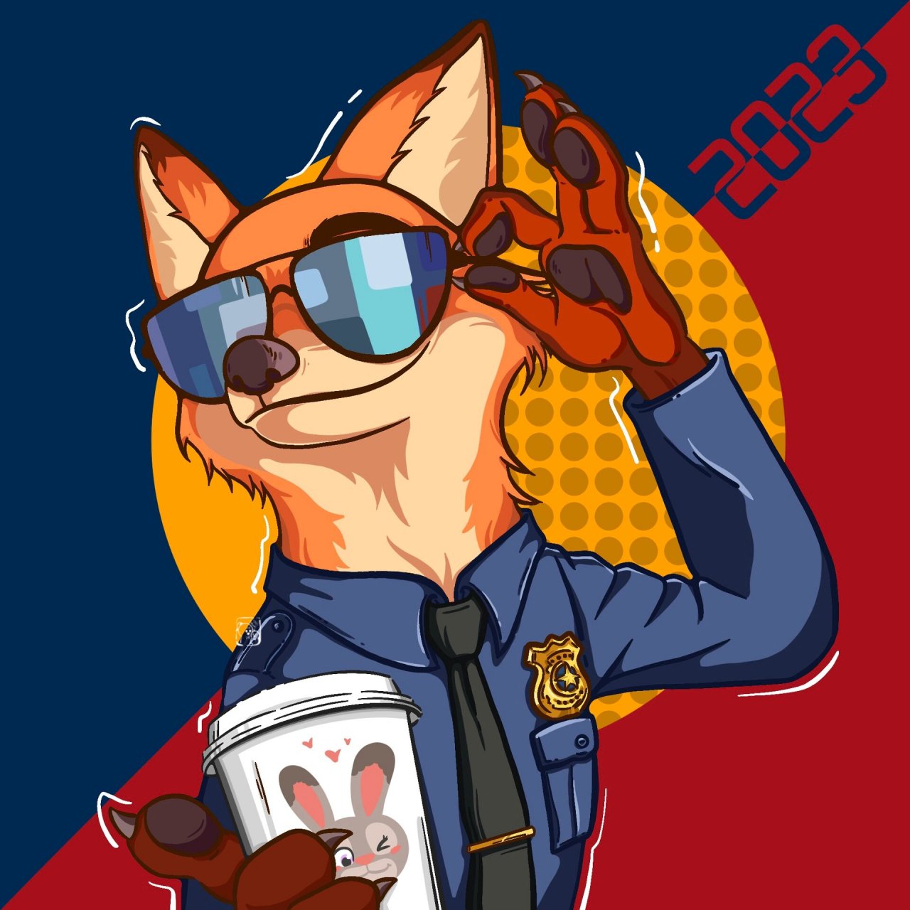 情侣头像|疯狂动物城朱迪和尼克 给弟弟和弟弟的女朋友 画了一对疯狂