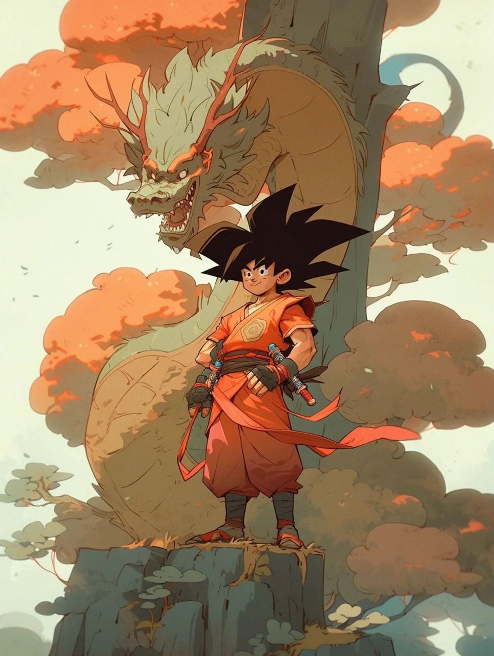 绘画素材 | 龙珠悟空动漫插画