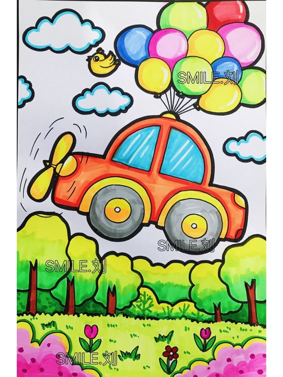 幼儿园简笔画汽车主题儿童画         汽车主题儿童画,幼儿园简笔画