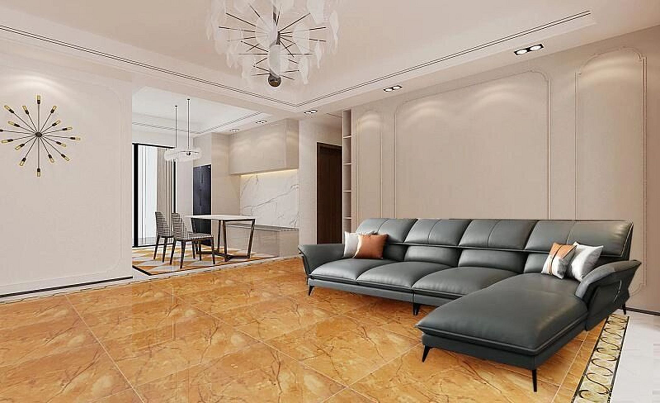 碧桂园大黄地砖适合什么颜色的沙发呢 预算有限,不想砸地板,但是这种