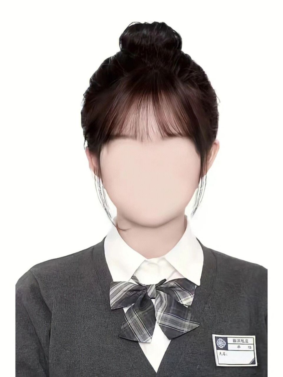 超火丸子头证件照模板! 全天在线可帮修