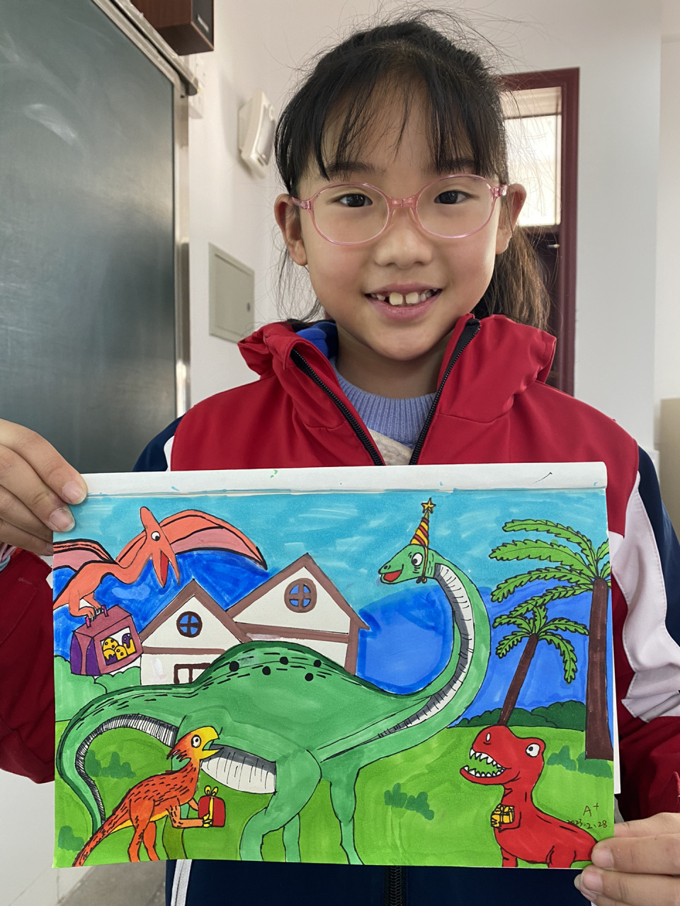 三年级绘画恐龙世界图片